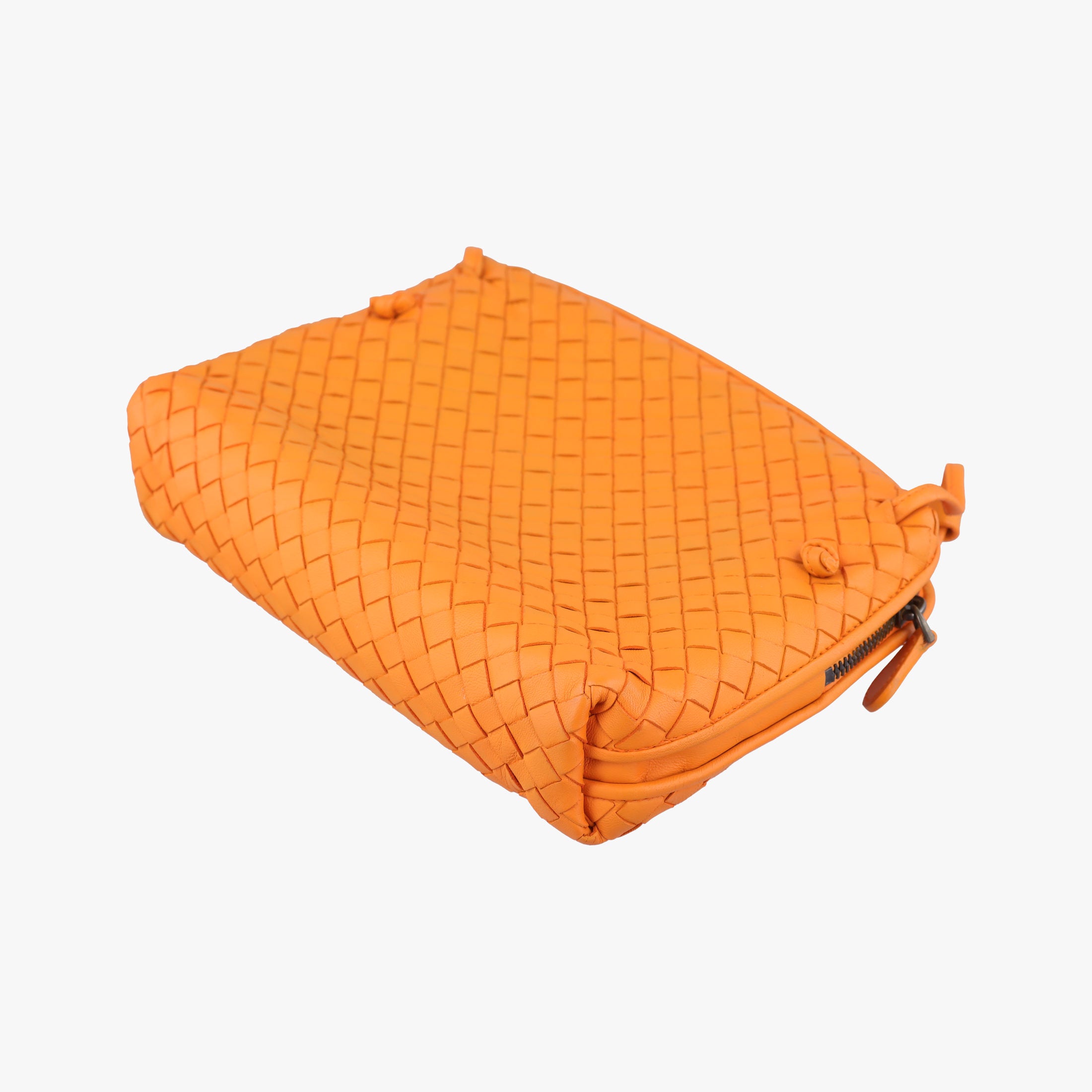 Pre-owned Bottega Veneta NODINI Intrecciato Orange lambskin  shoulderbag | stylenewstar