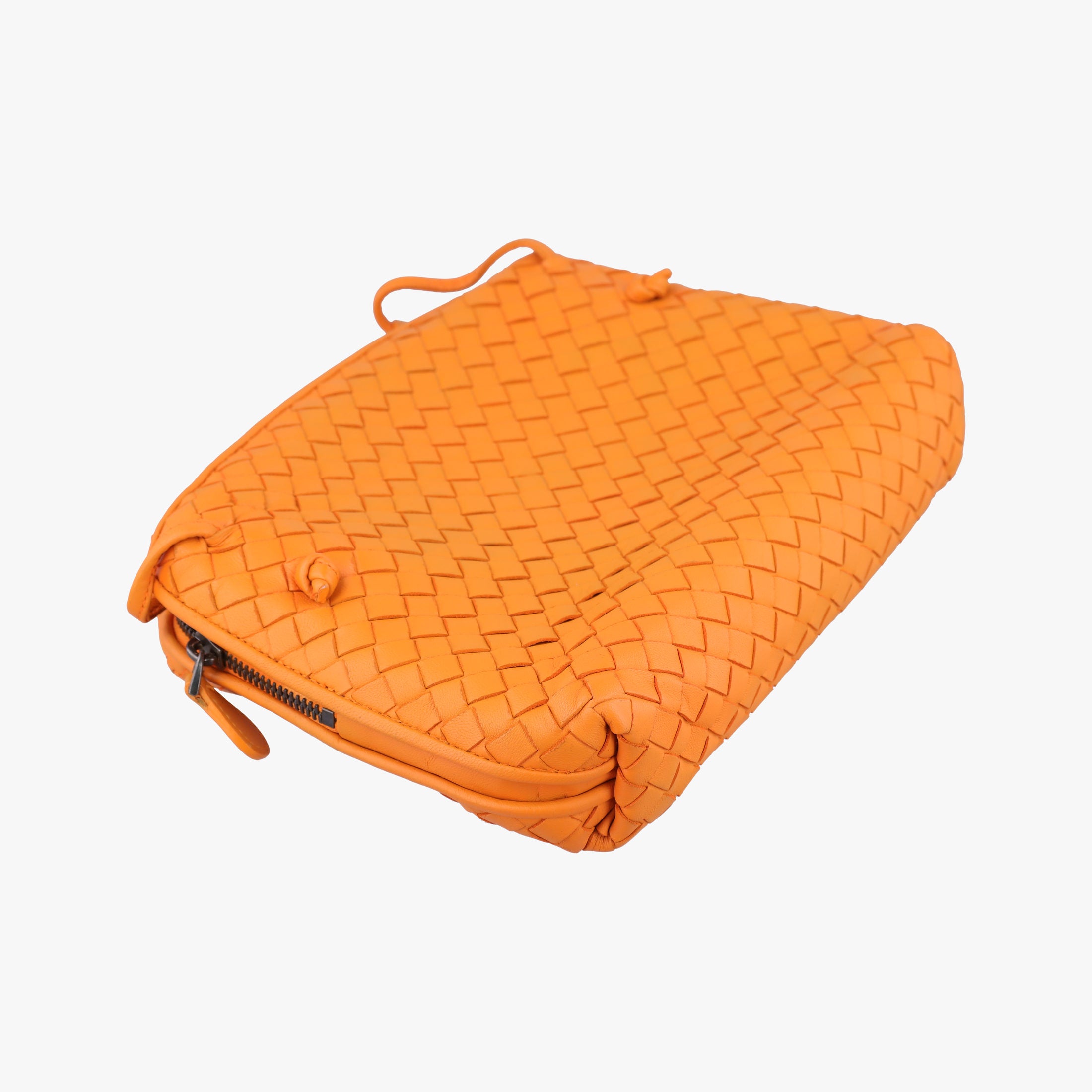 Pre-owned Bottega Veneta NODINI Intrecciato Orange lambskin  shoulderbag | stylenewstar