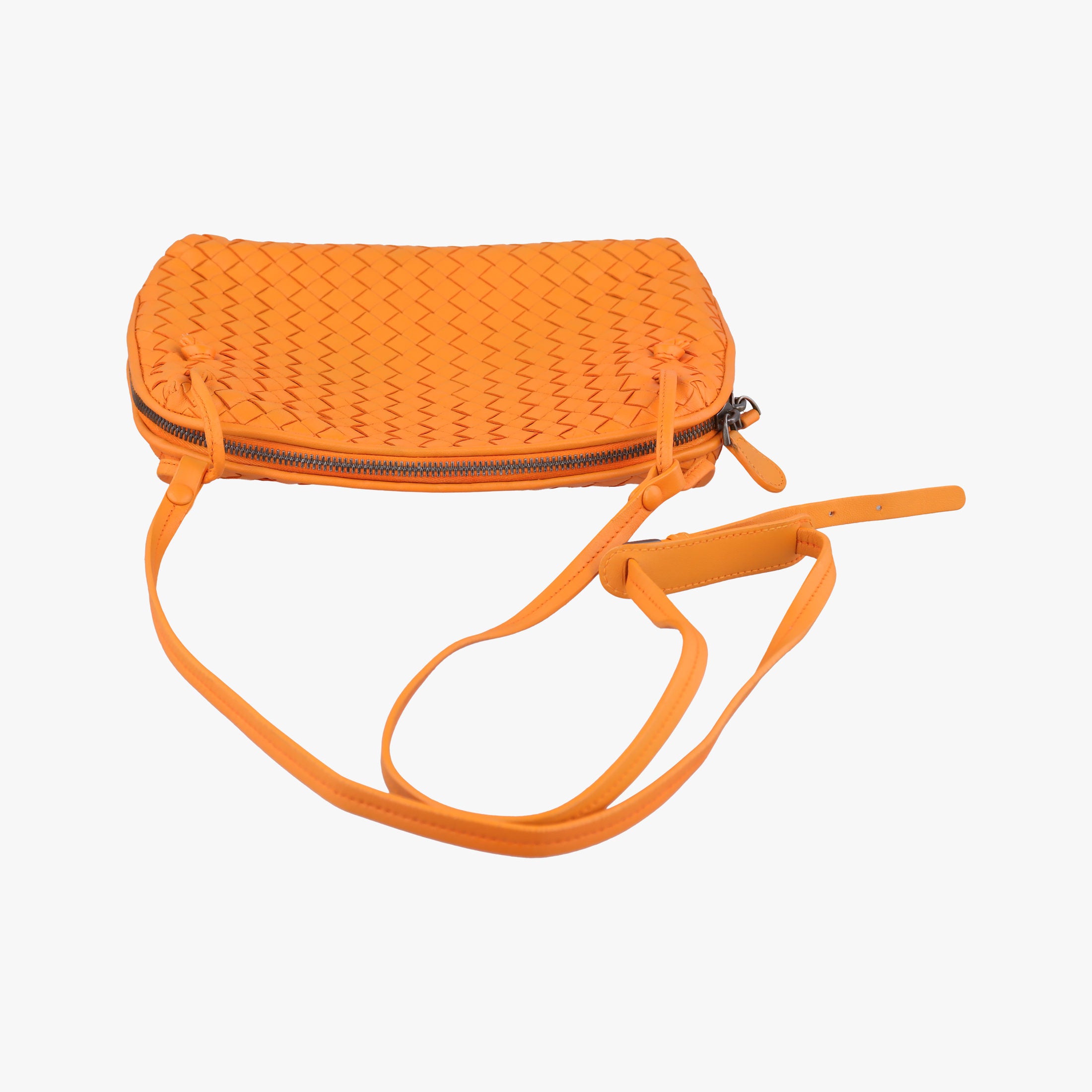 Pre-owned Bottega Veneta NODINI Intrecciato Orange lambskin  shoulderbag | stylenewstar