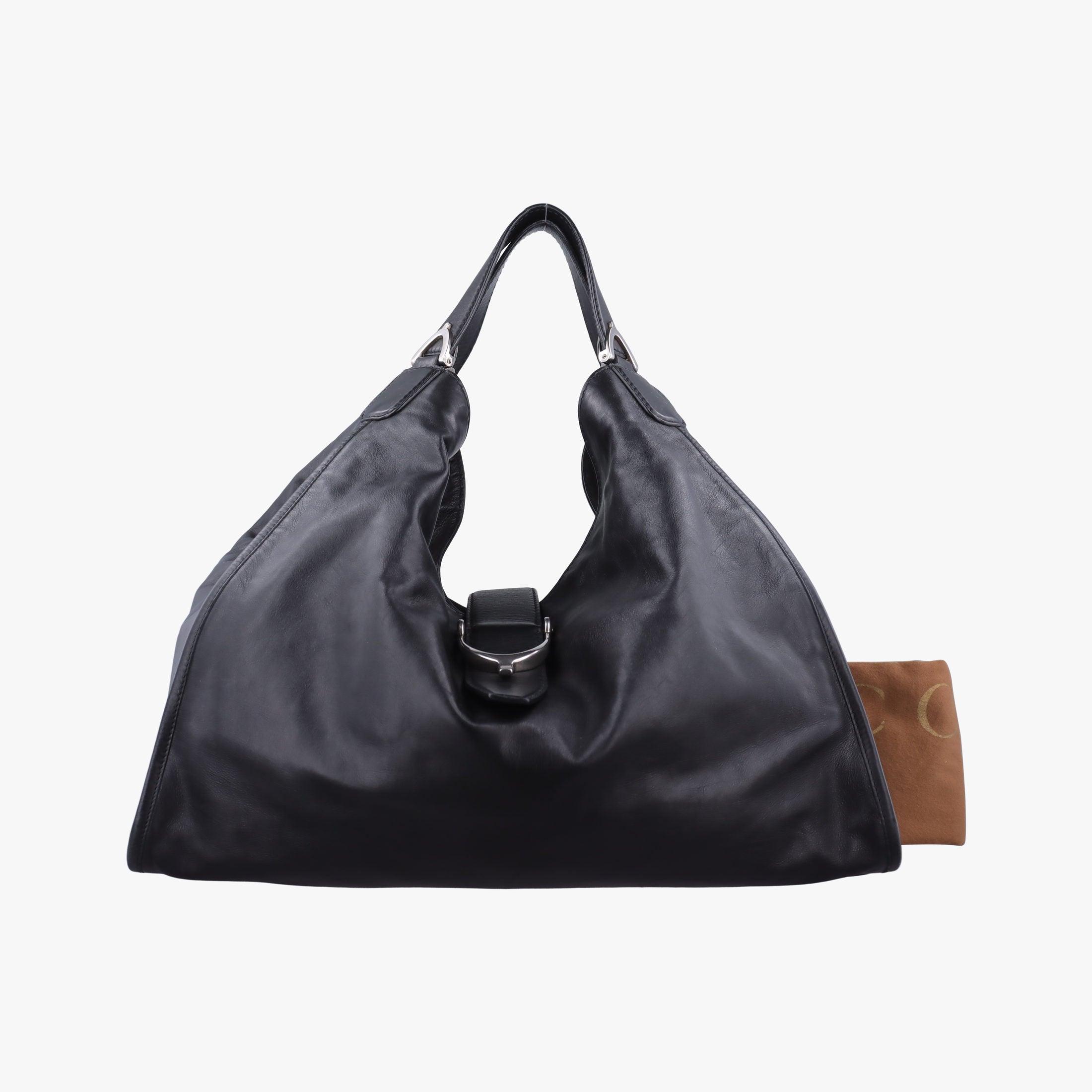 Pre-owned Gucci Stirrup Exotic Horsebit Black Leather 296855 shoulderbag | stylenewstar