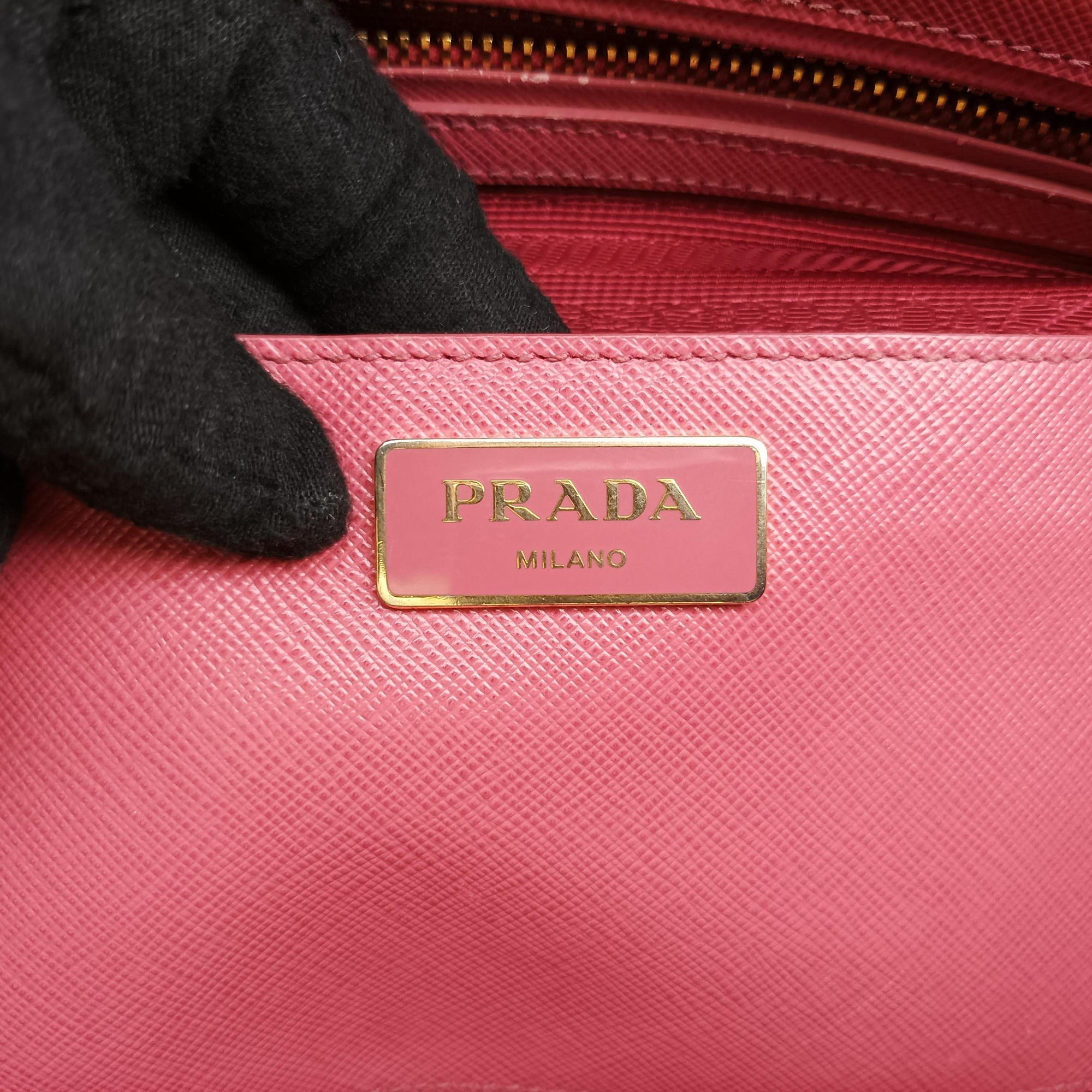 Pre-owned Prada Galleria Pink SAFFIANO Leather BN1786 handbag | stylenewstar