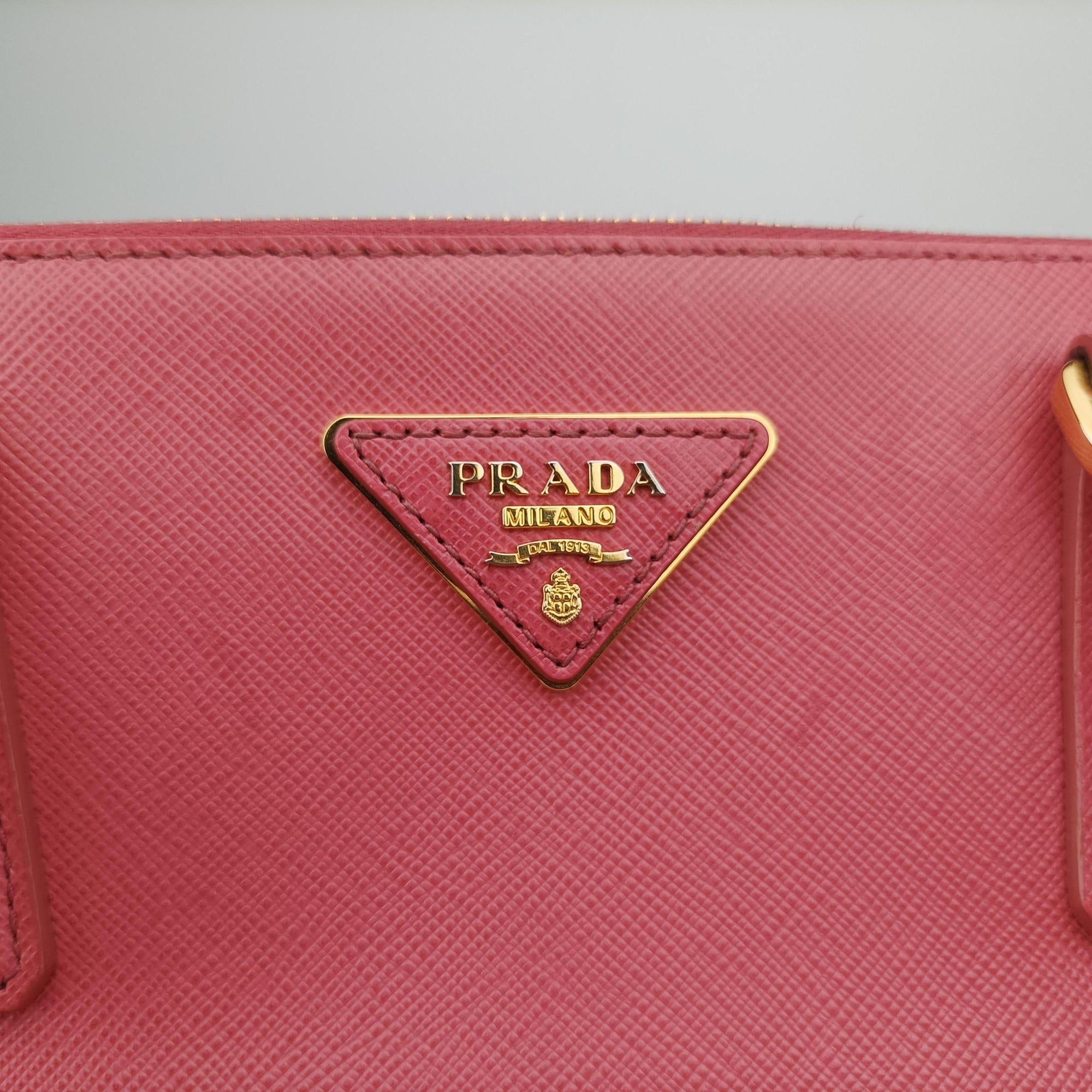 Pre-owned Prada Galleria Pink SAFFIANO Leather BN1786 handbag | stylenewstar