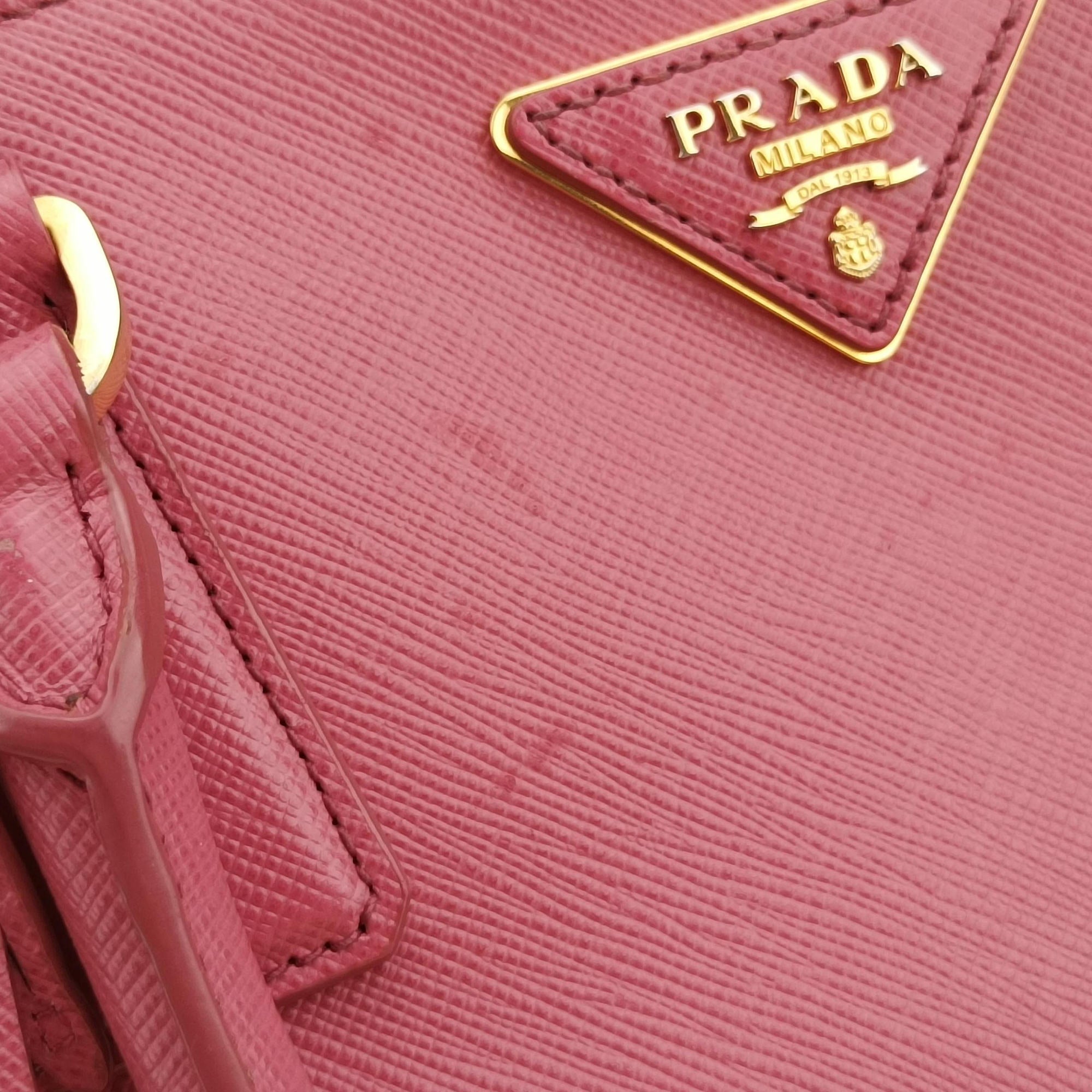 Pre-owned Prada Galleria Pink SAFFIANO Leather BN1786 handbag | stylenewstar