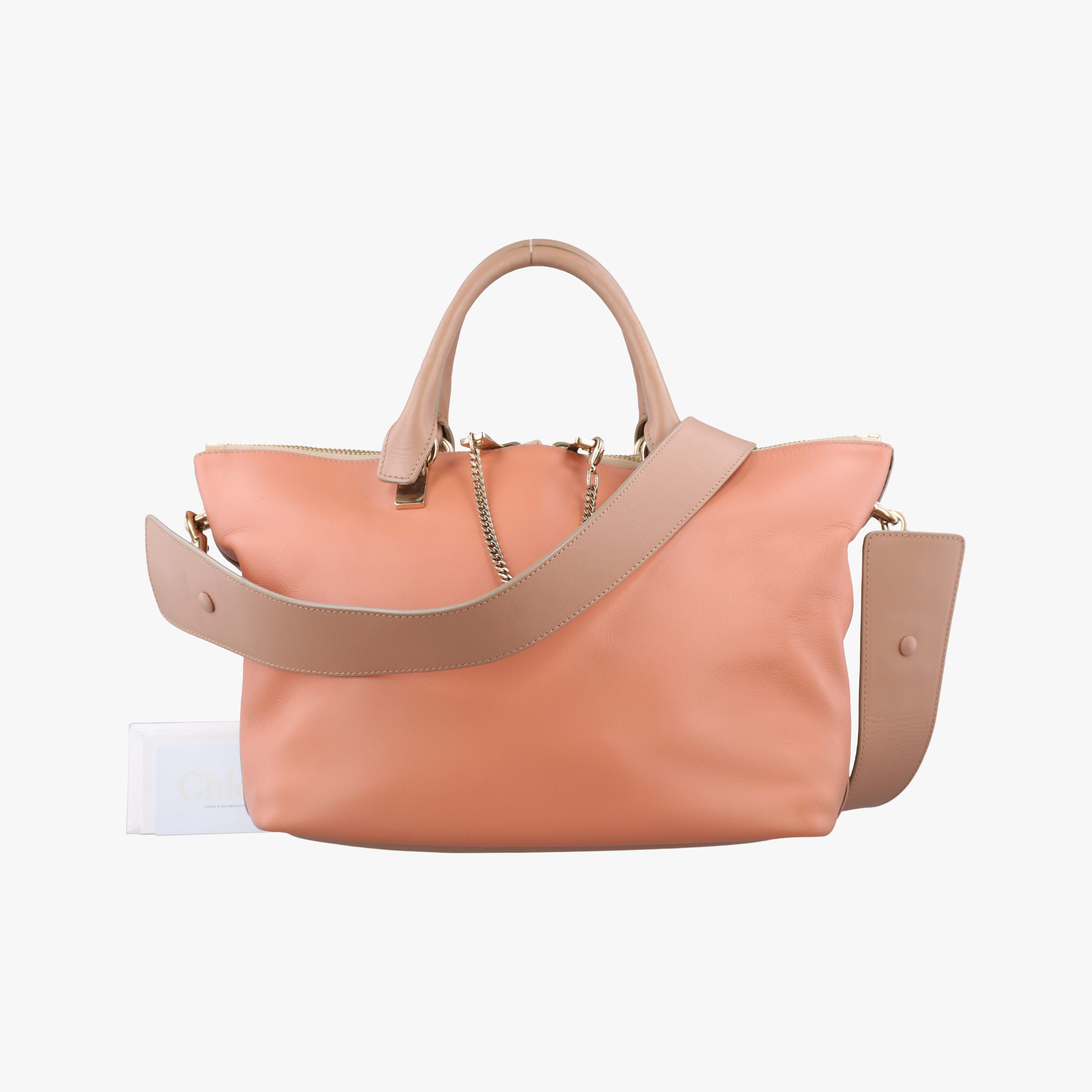 Pre-owned Chloe Baylee CoralxNude Leather  shoulderbag | stylenewstar