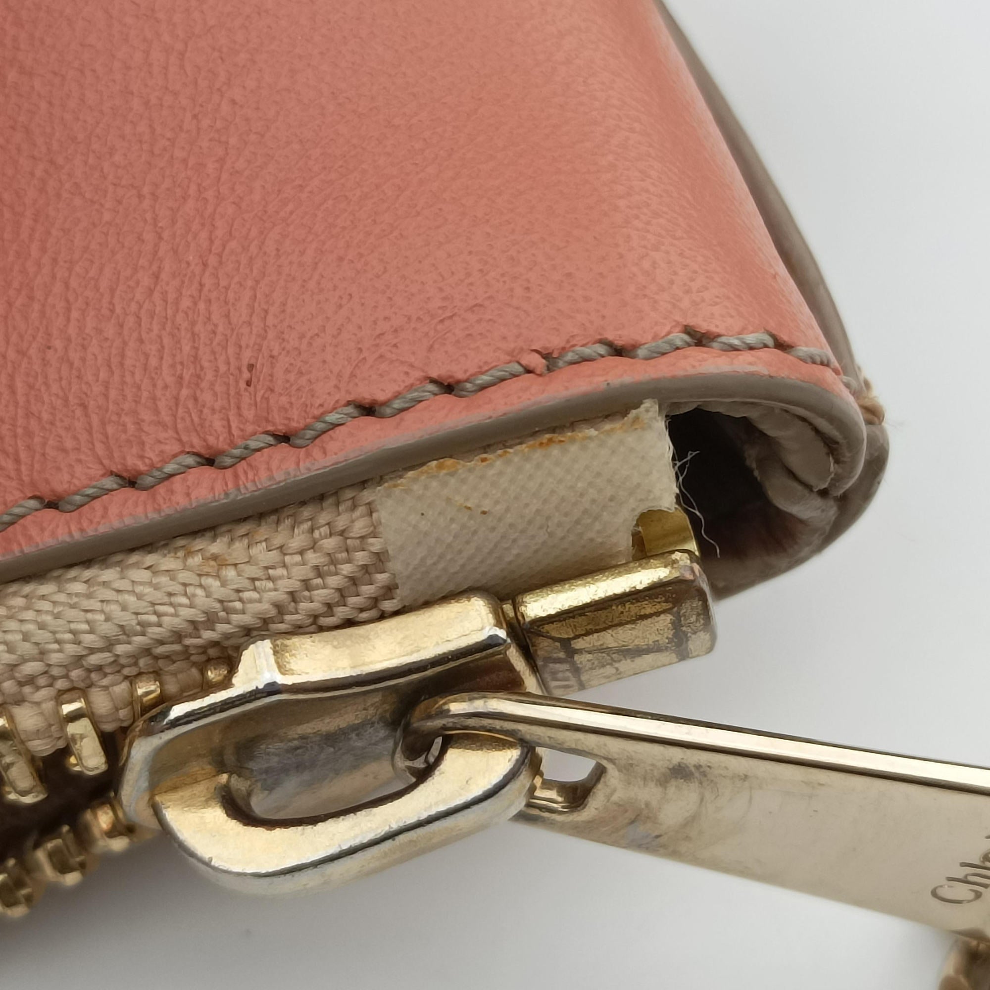 Pre-owned Chloe Baylee CoralxNude Leather  shoulderbag | stylenewstar