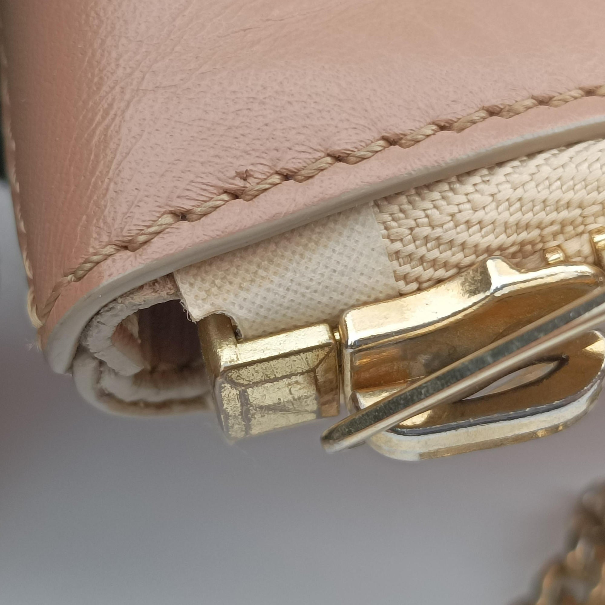 Pre-owned Chloe Baylee CoralxNude Leather  shoulderbag | stylenewstar