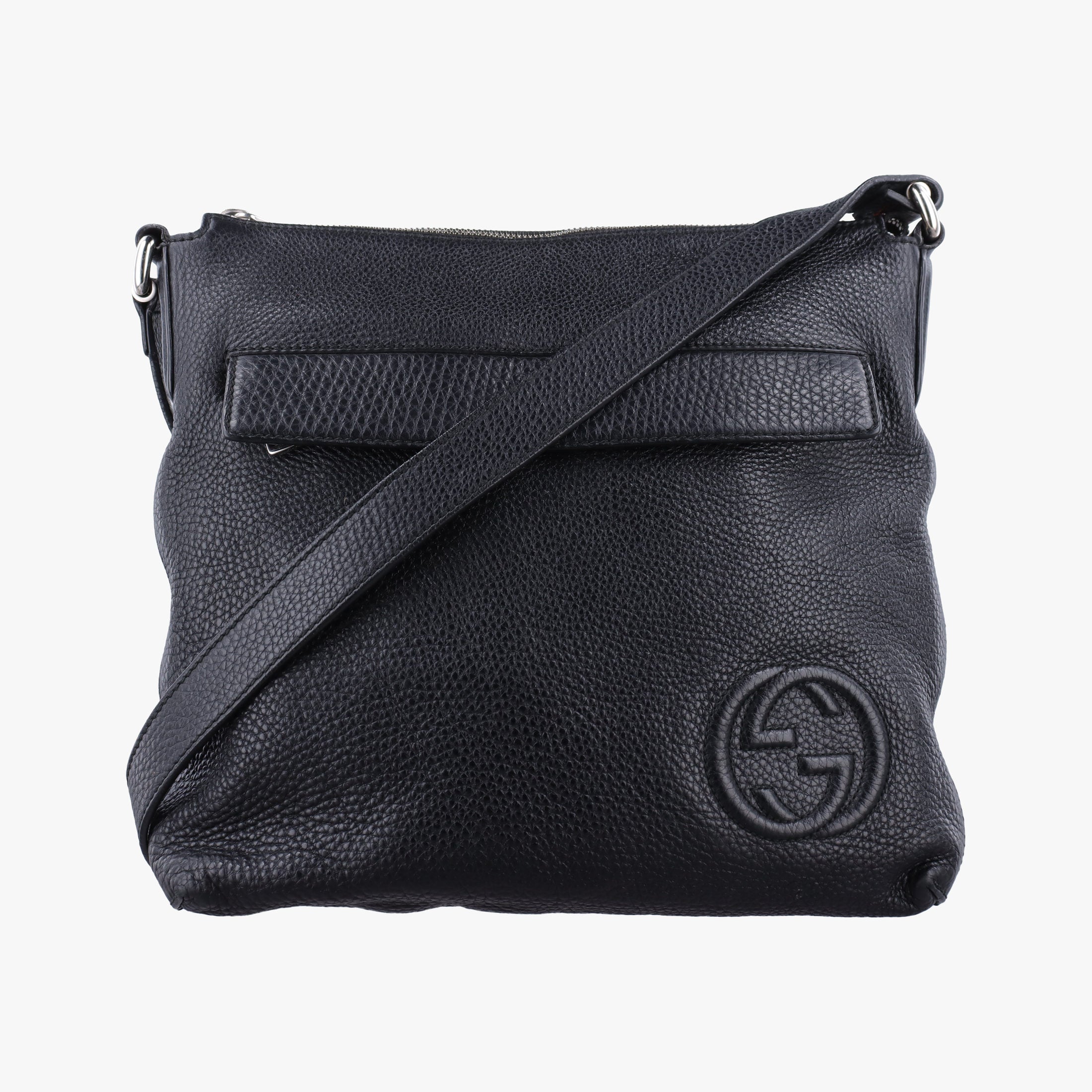 Vintage Gucci Interlocking G Logo Soho Messenger Black Leather 322059 shoulderbag | stylenewstar