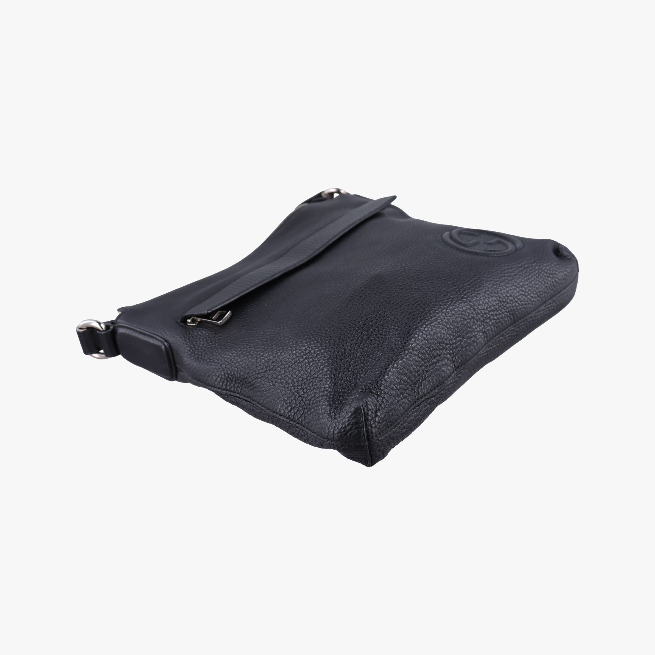 Vintage Gucci Interlocking G Logo Soho Messenger Black Leather 322059 shoulderbag | stylenewstar