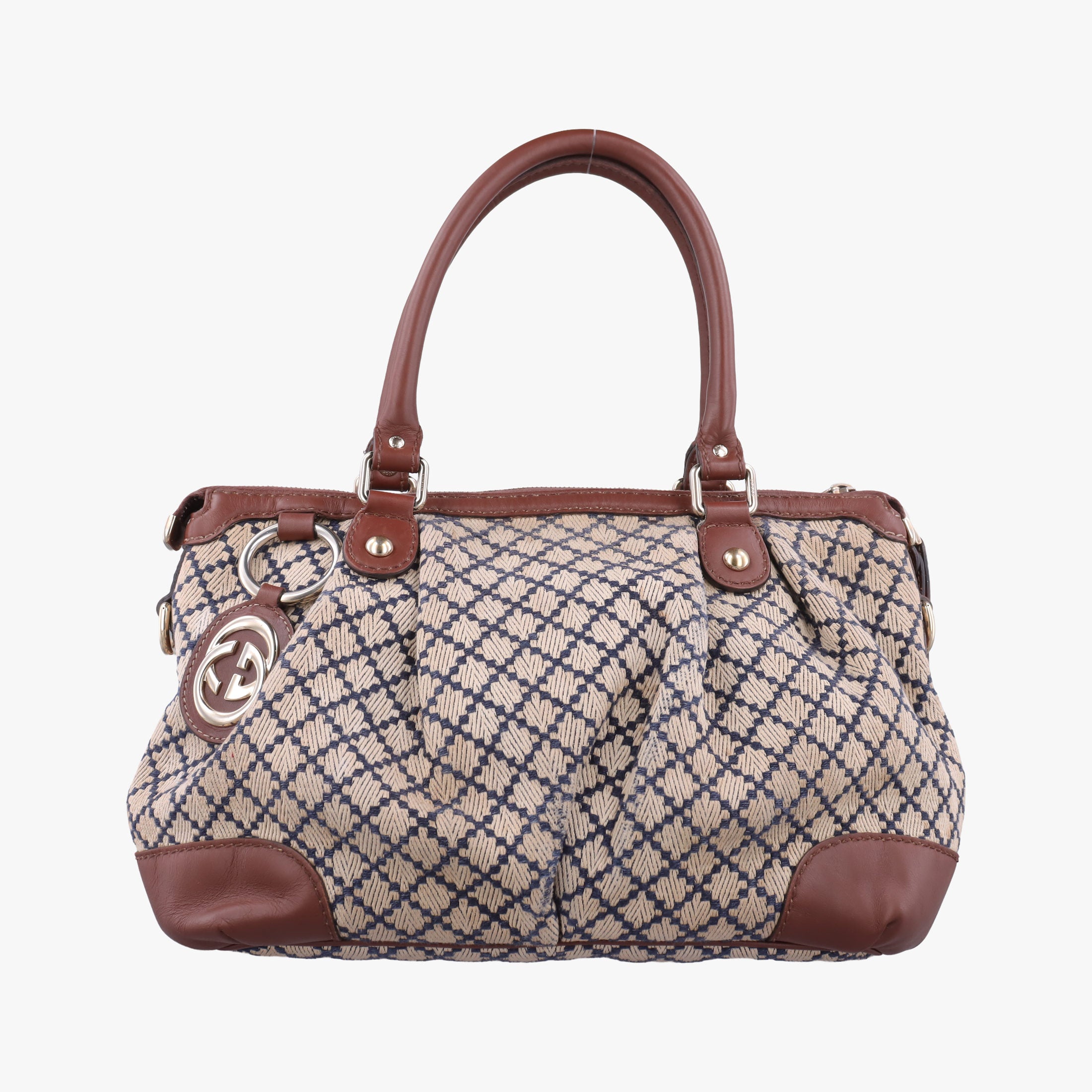 Pre-owned Gucci Sukey Beige Leather×Canvas 247902 handbag | stylenewstar