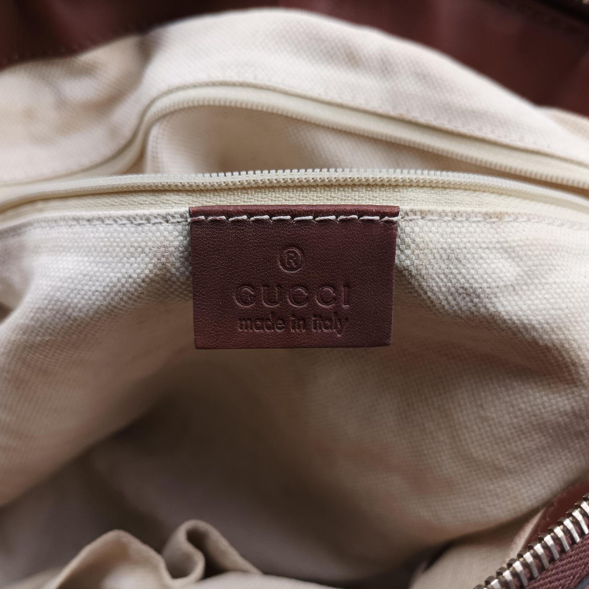 Pre-owned Gucci Sukey Beige Leather×Canvas 247902 handbag | stylenewstar