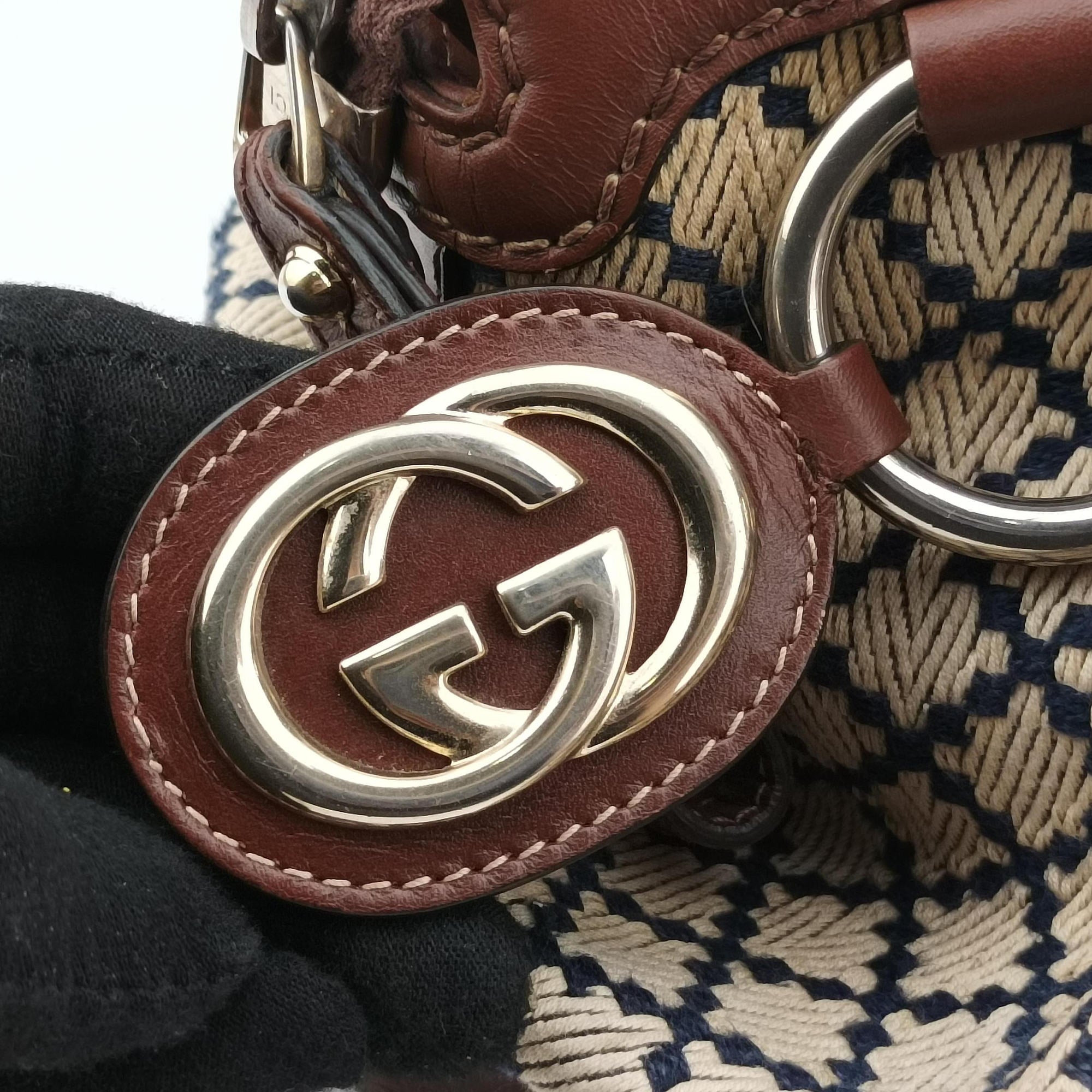 Pre-owned Gucci Sukey Beige Leather×Canvas 247902 handbag | stylenewstar