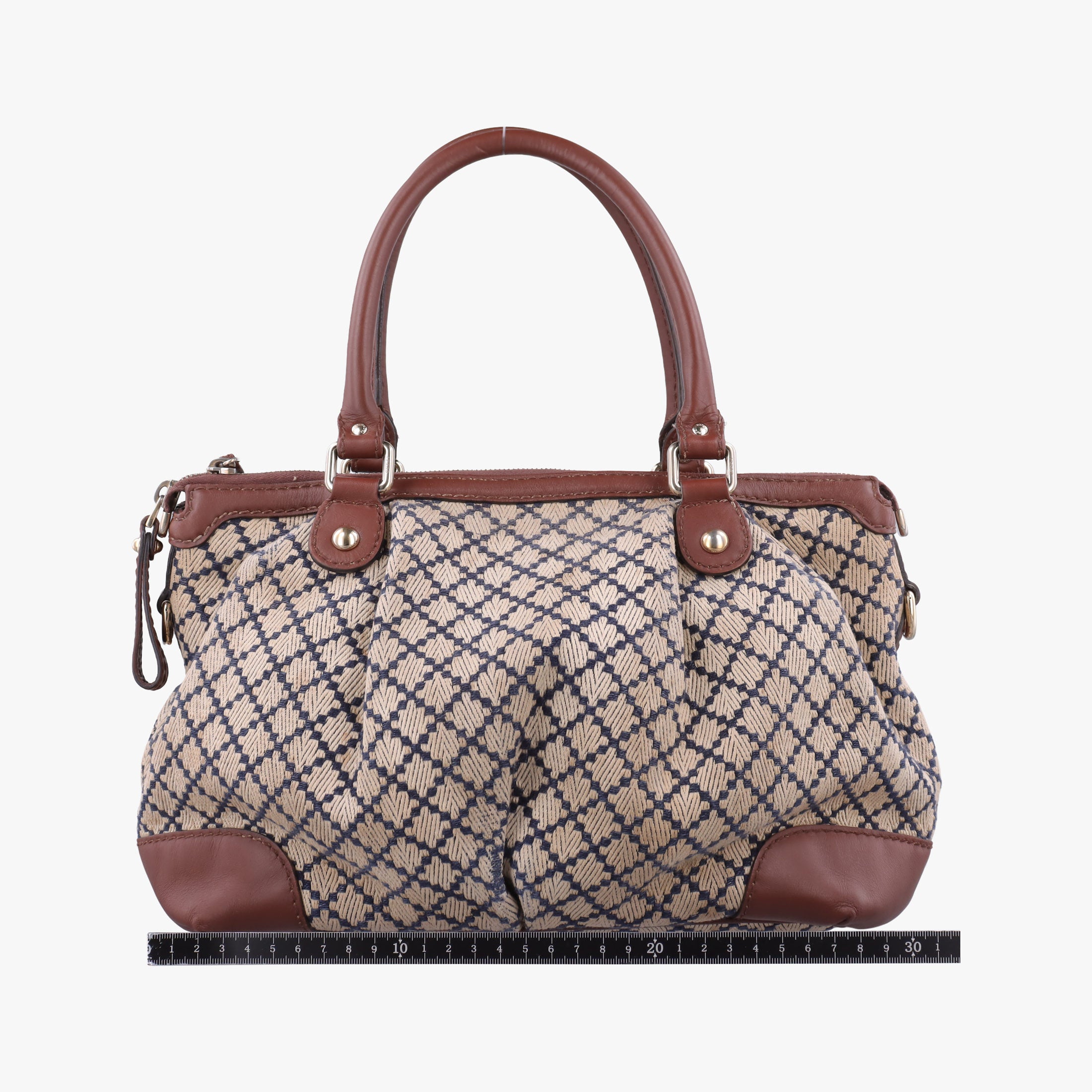 Pre-owned Gucci Sukey Beige Leather×Canvas 247902 handbag | stylenewstar