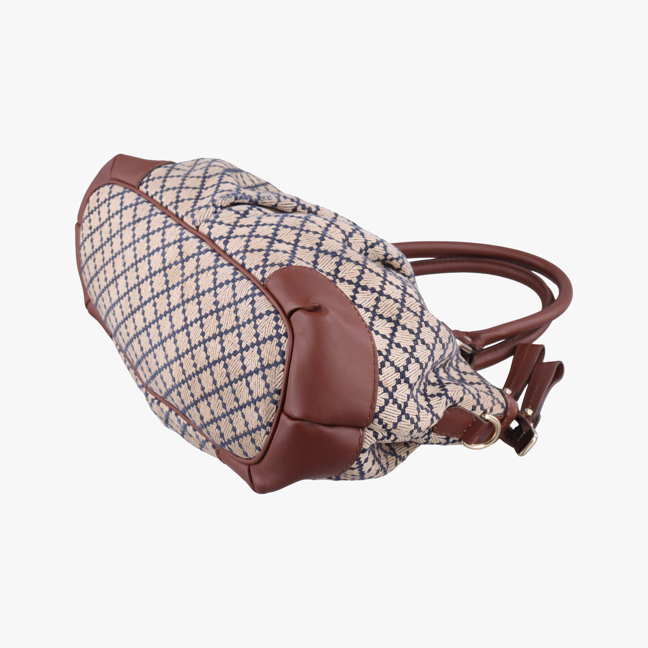 Pre-owned Gucci Sukey Beige Leather×Canvas 247902 handbag | stylenewstar