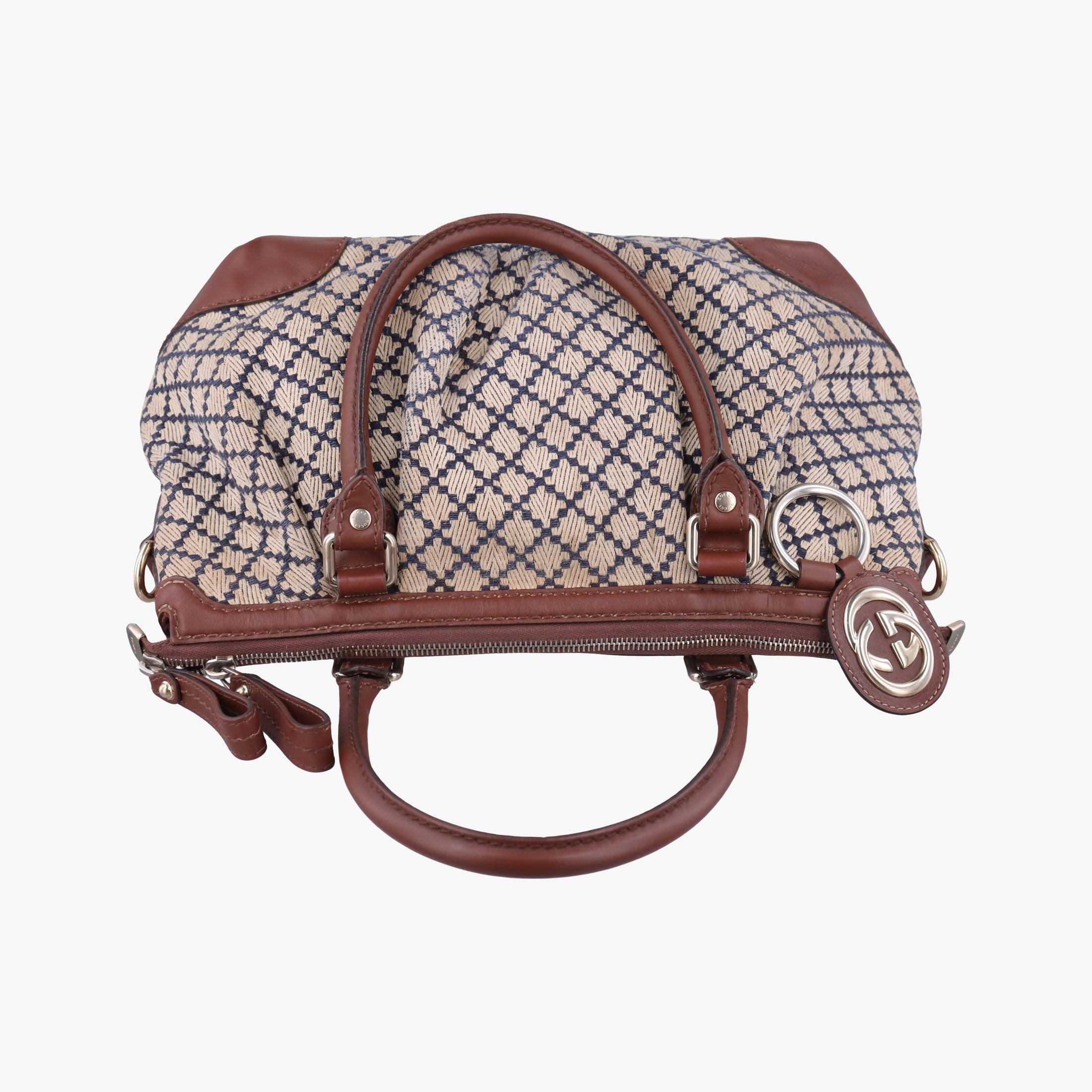 Pre-owned Gucci Sukey Beige Leather×Canvas 247902 handbag | stylenewstar