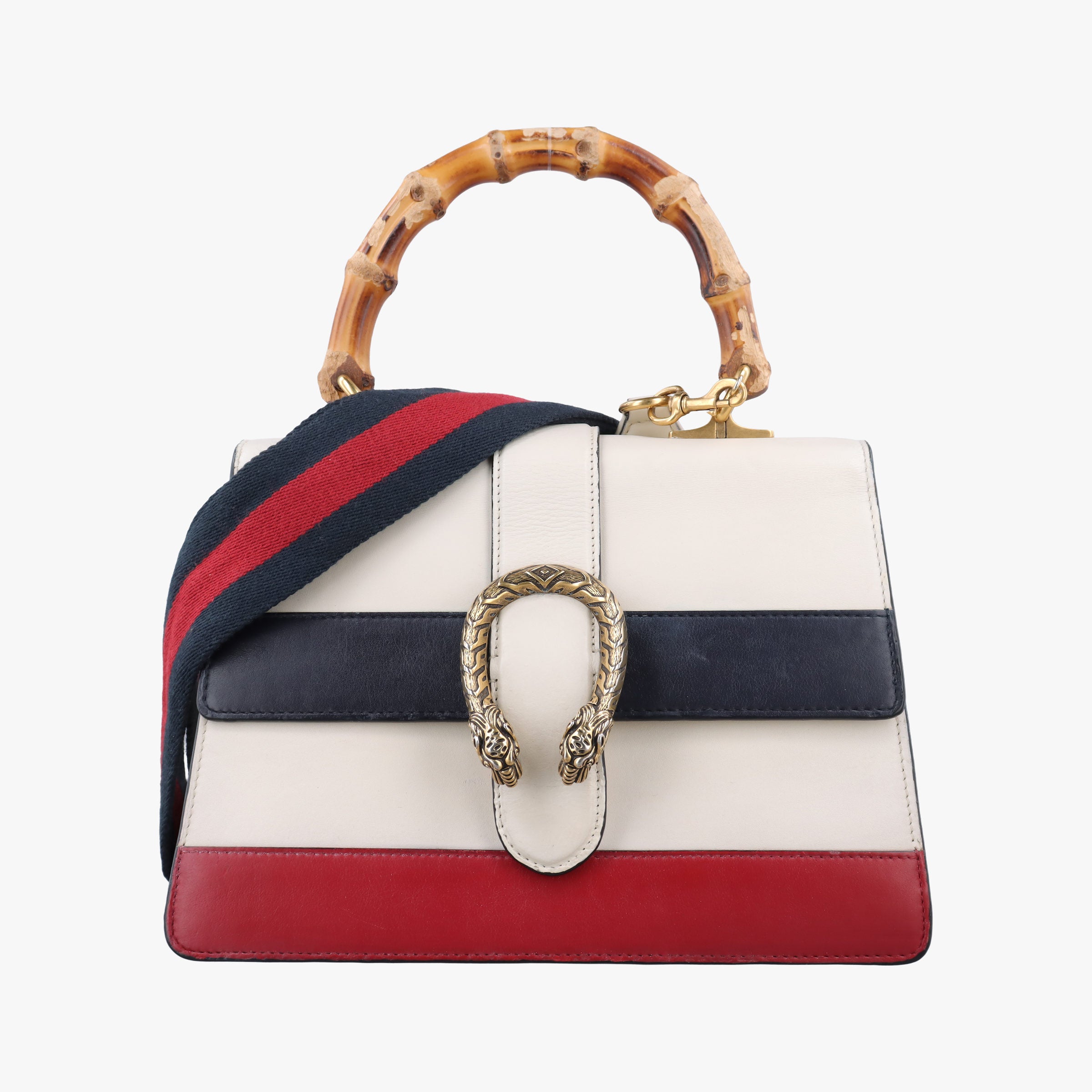 Pre-owned Gucci Dionysus White×navy×red Leather 448075 shoulderbag | stylenewstar