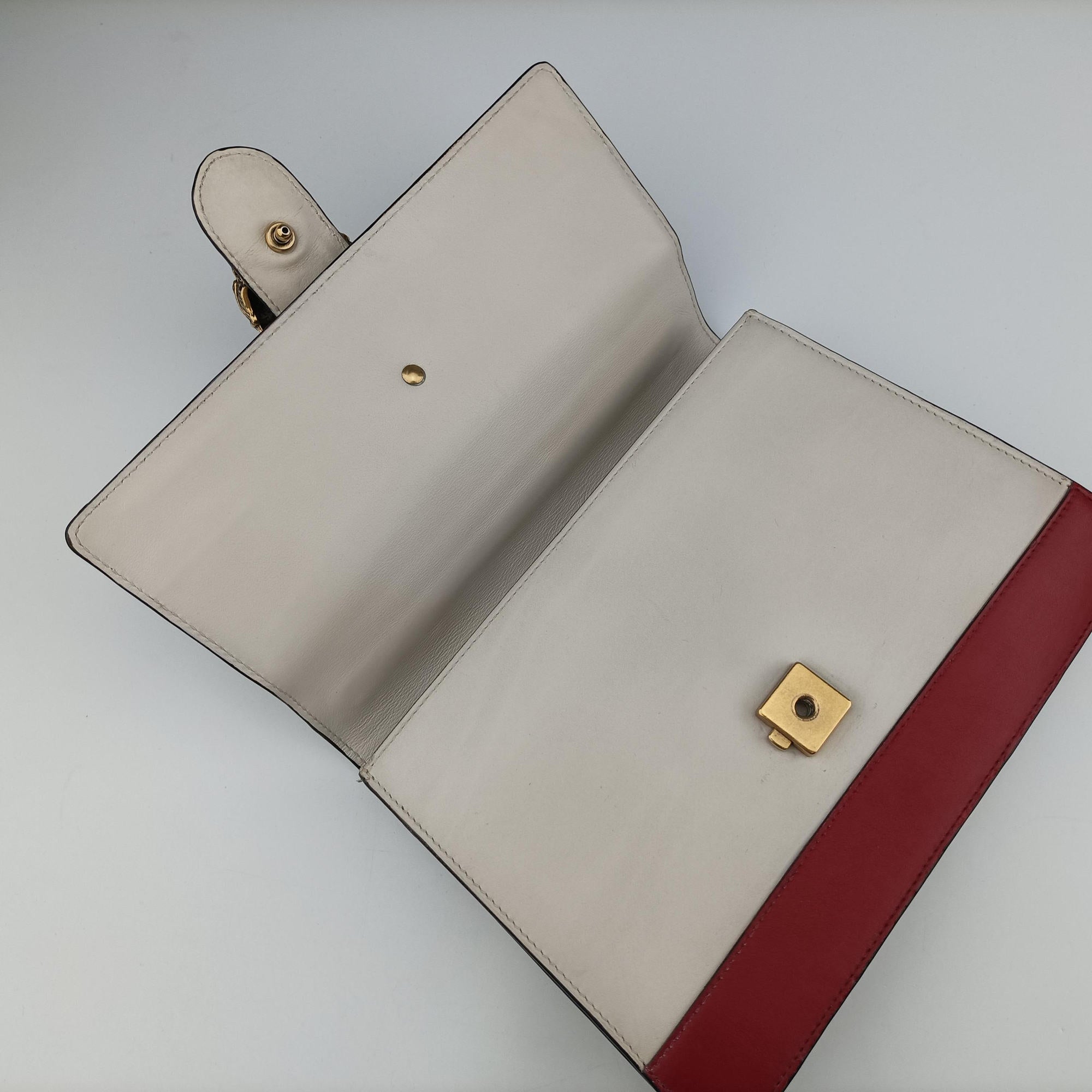 Pre-owned Gucci Dionysus White×navy×red Leather 448075 shoulderbag | stylenewstar