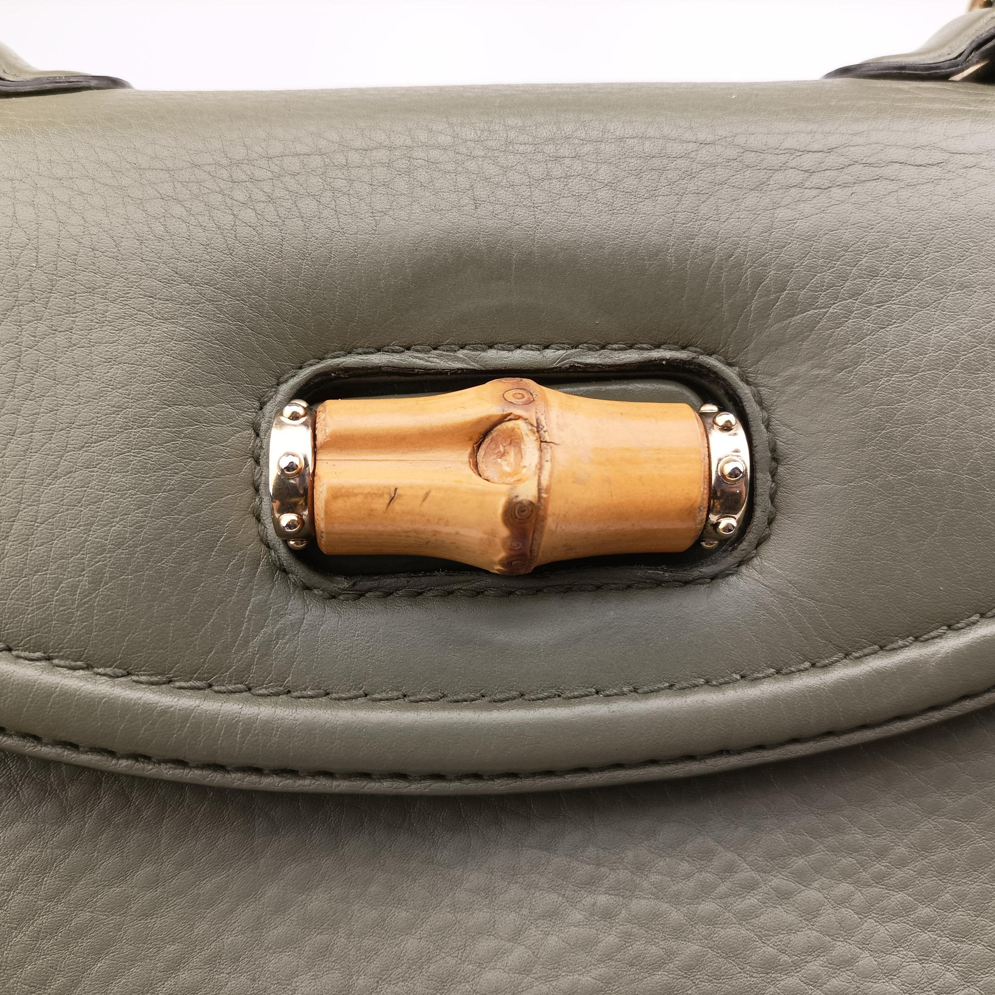 Secondhand Gucci New Bamboo Green Leather 254884 shoulderbag | stylenewstar