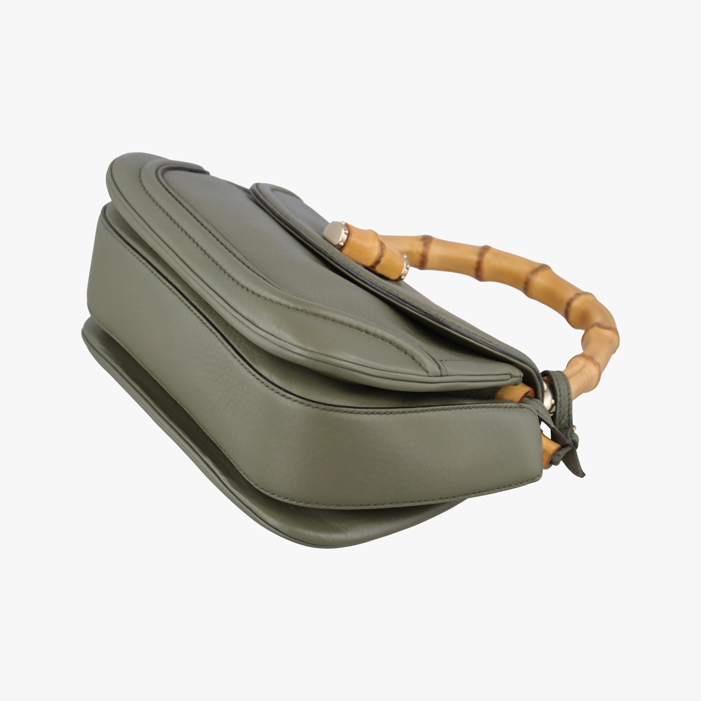 Secondhand Gucci New Bamboo Green Leather 254884 shoulderbag | stylenewstar