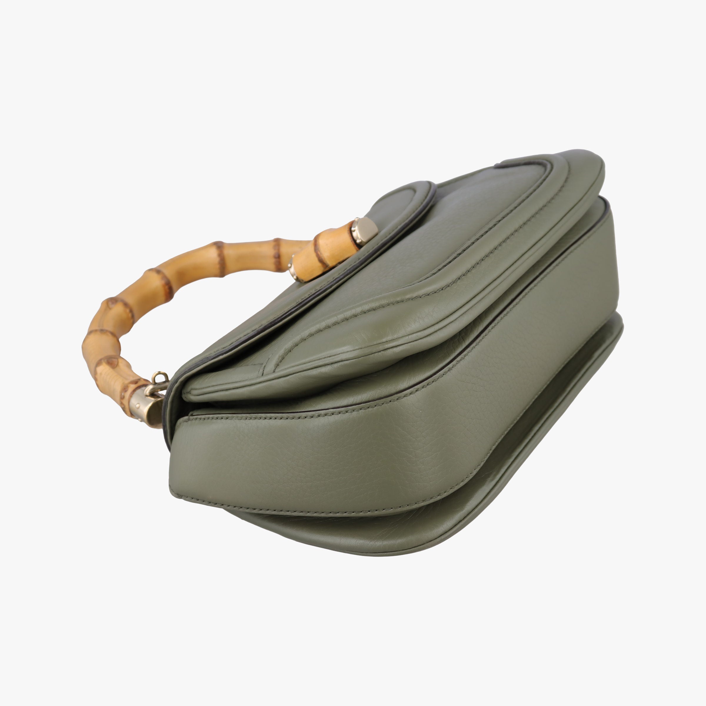 Secondhand Gucci New Bamboo Green Leather 254884 shoulderbag | stylenewstar