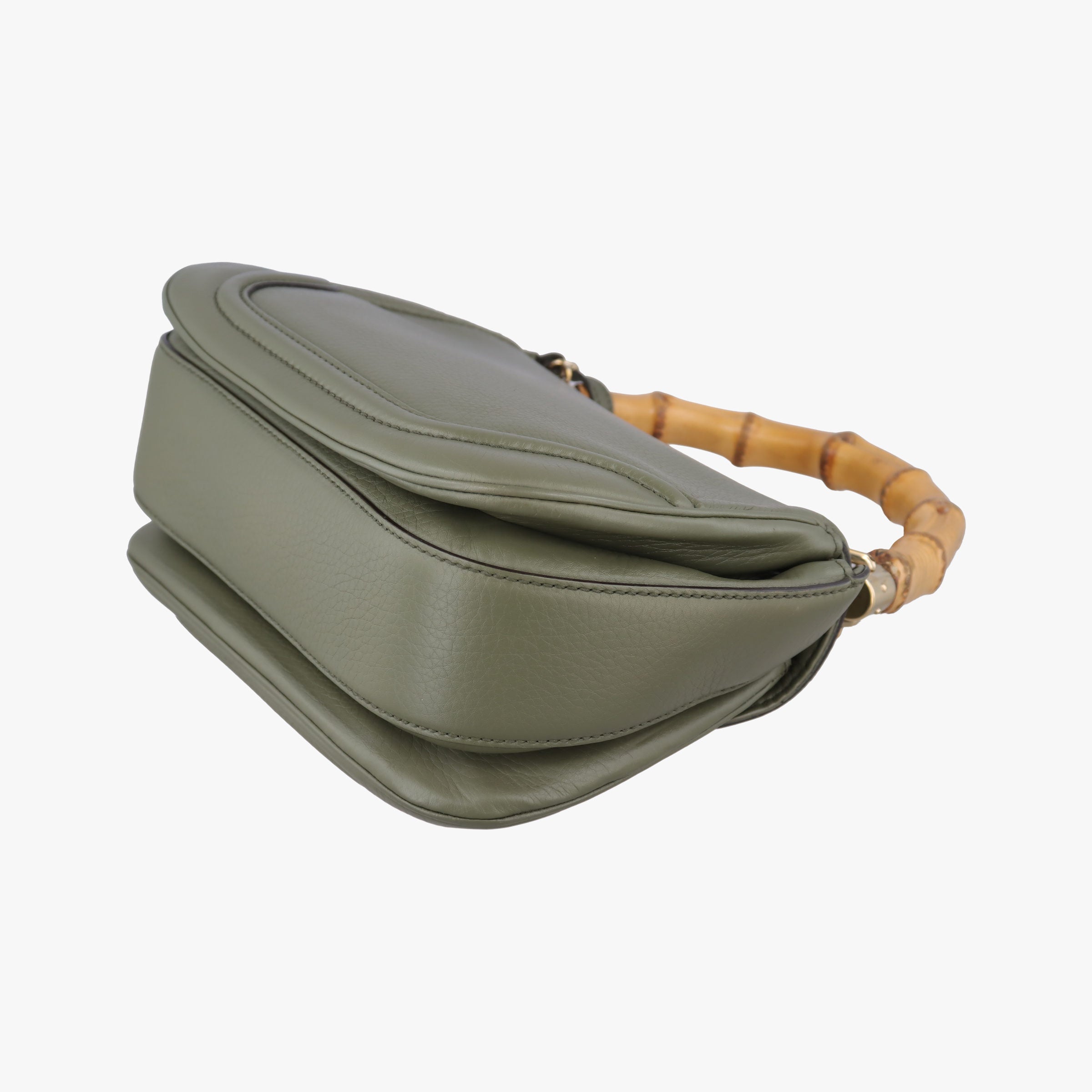 Secondhand Gucci New Bamboo Green Leather 254884 shoulderbag | stylenewstar