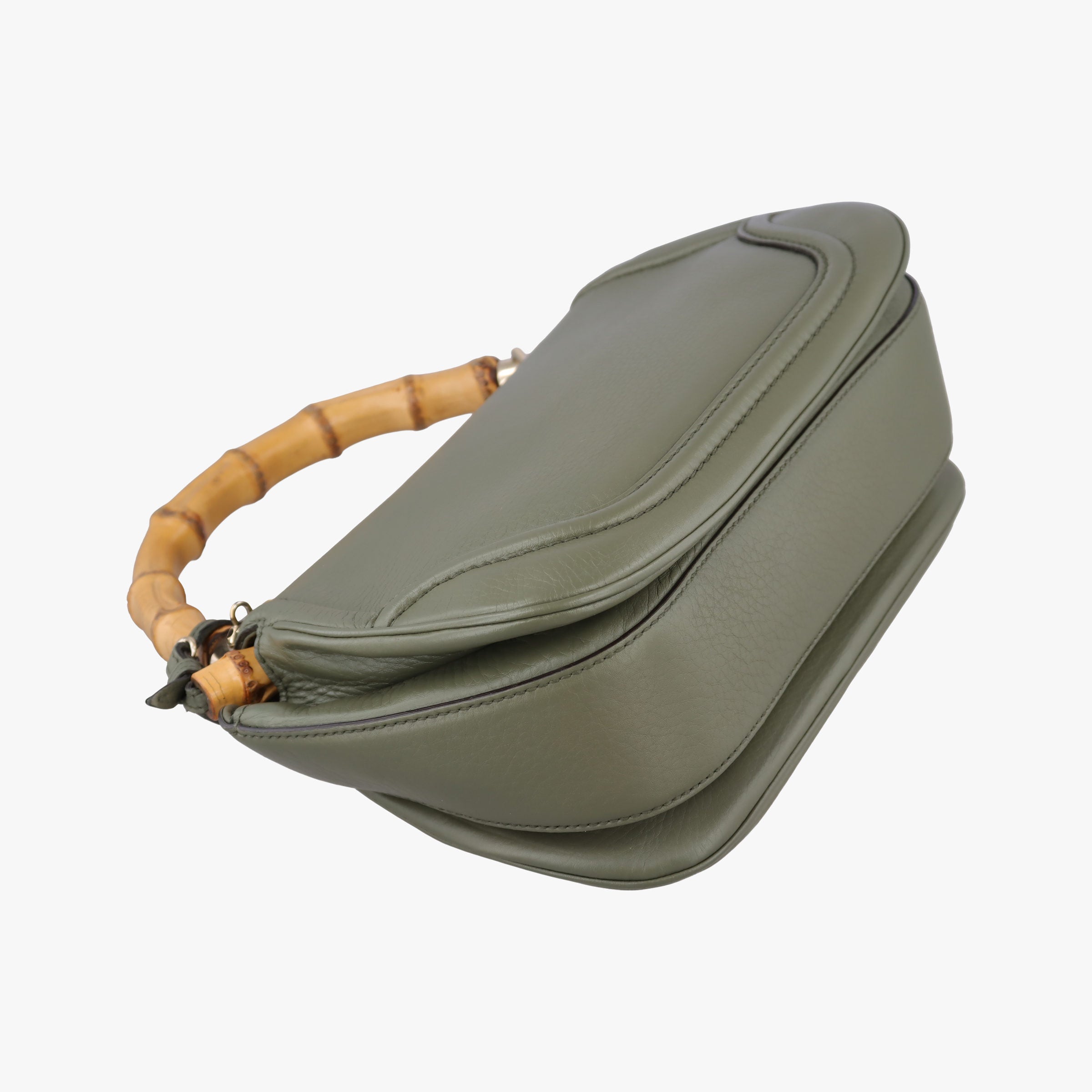 Secondhand Gucci New Bamboo Green Leather 254884 shoulderbag | stylenewstar