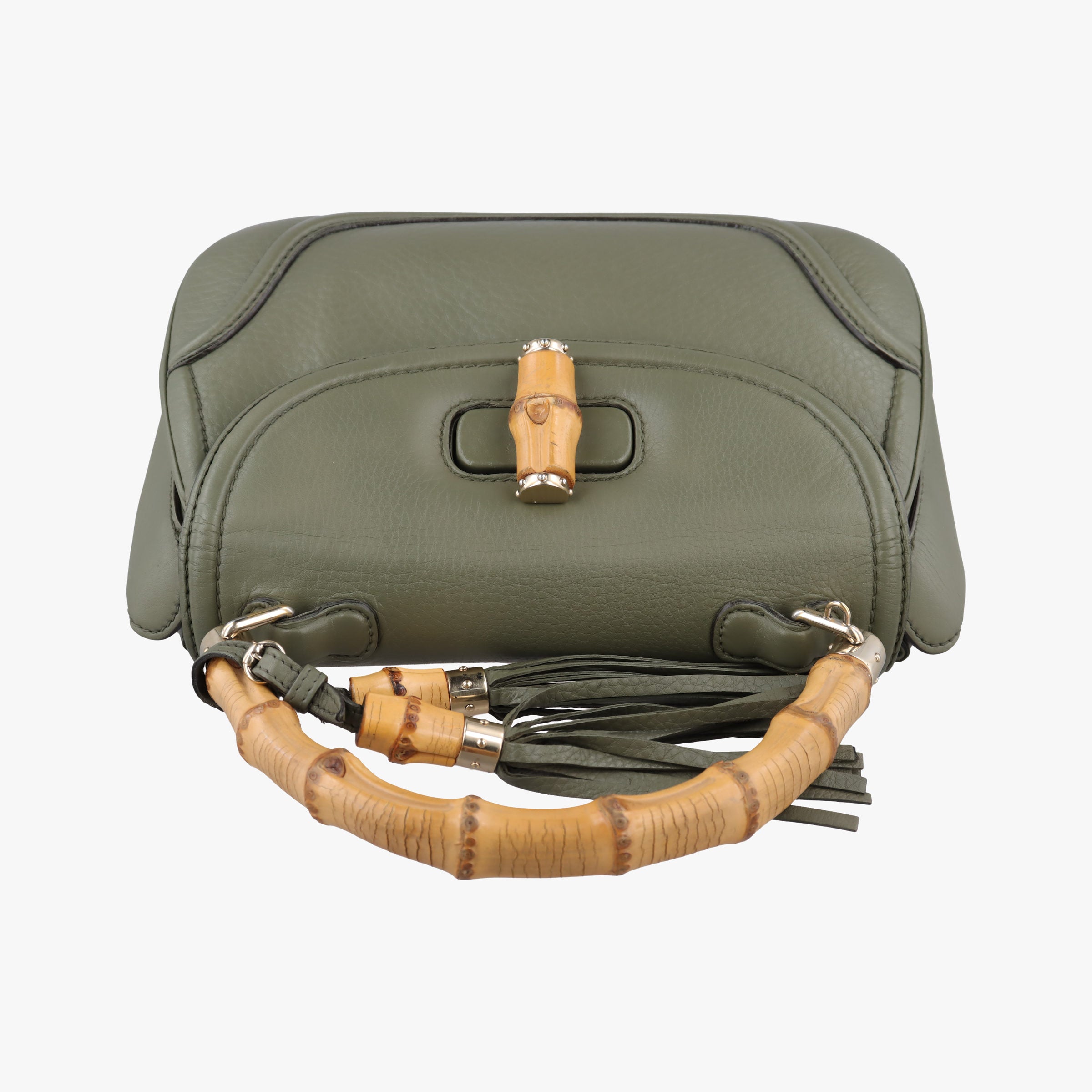 Secondhand Gucci New Bamboo Green Leather 254884 shoulderbag | stylenewstar