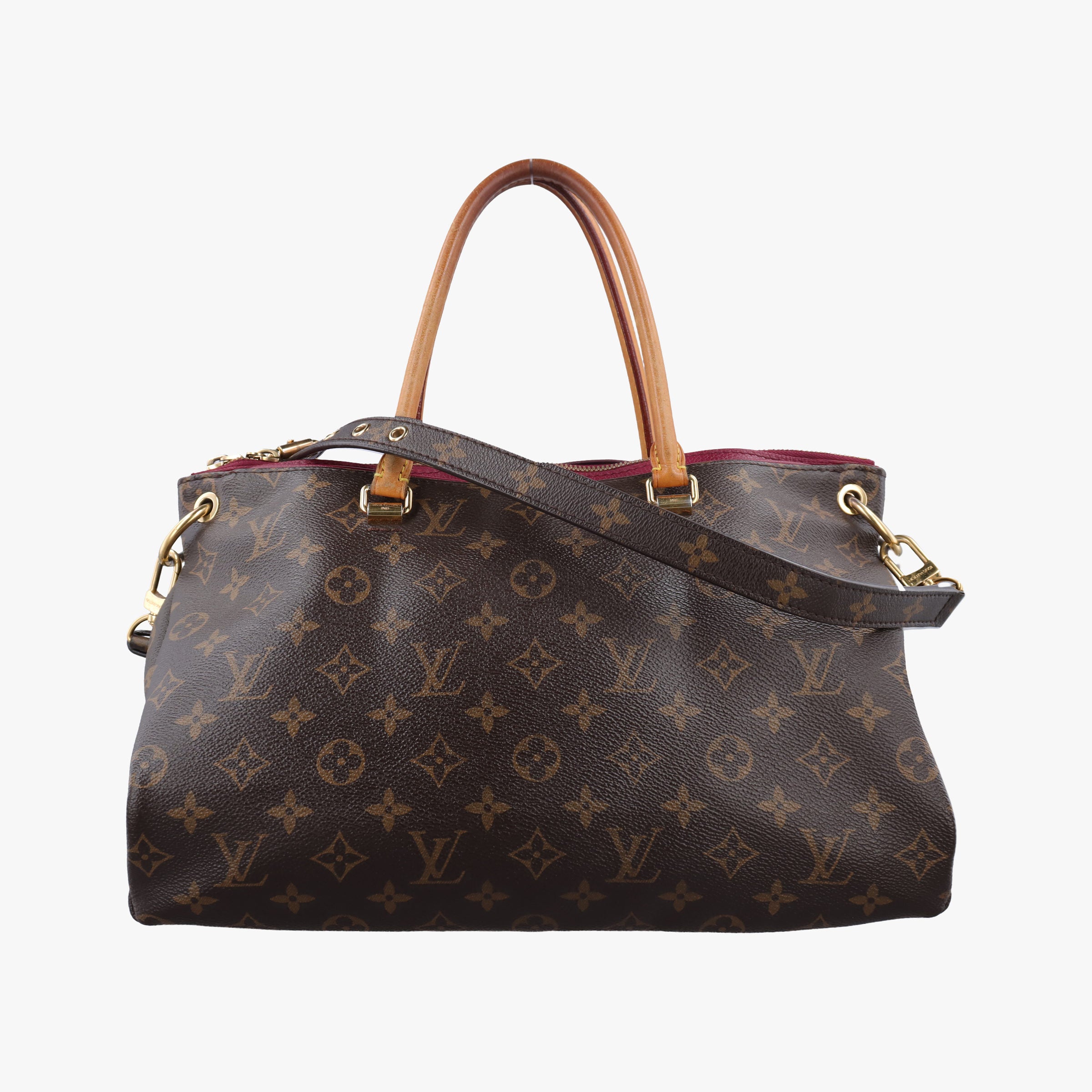 Secondhand Louis Vuitton PALLAS brown×MARRON Monogram Canvas×calf leather M50067 shoulderbag | stylenewstar