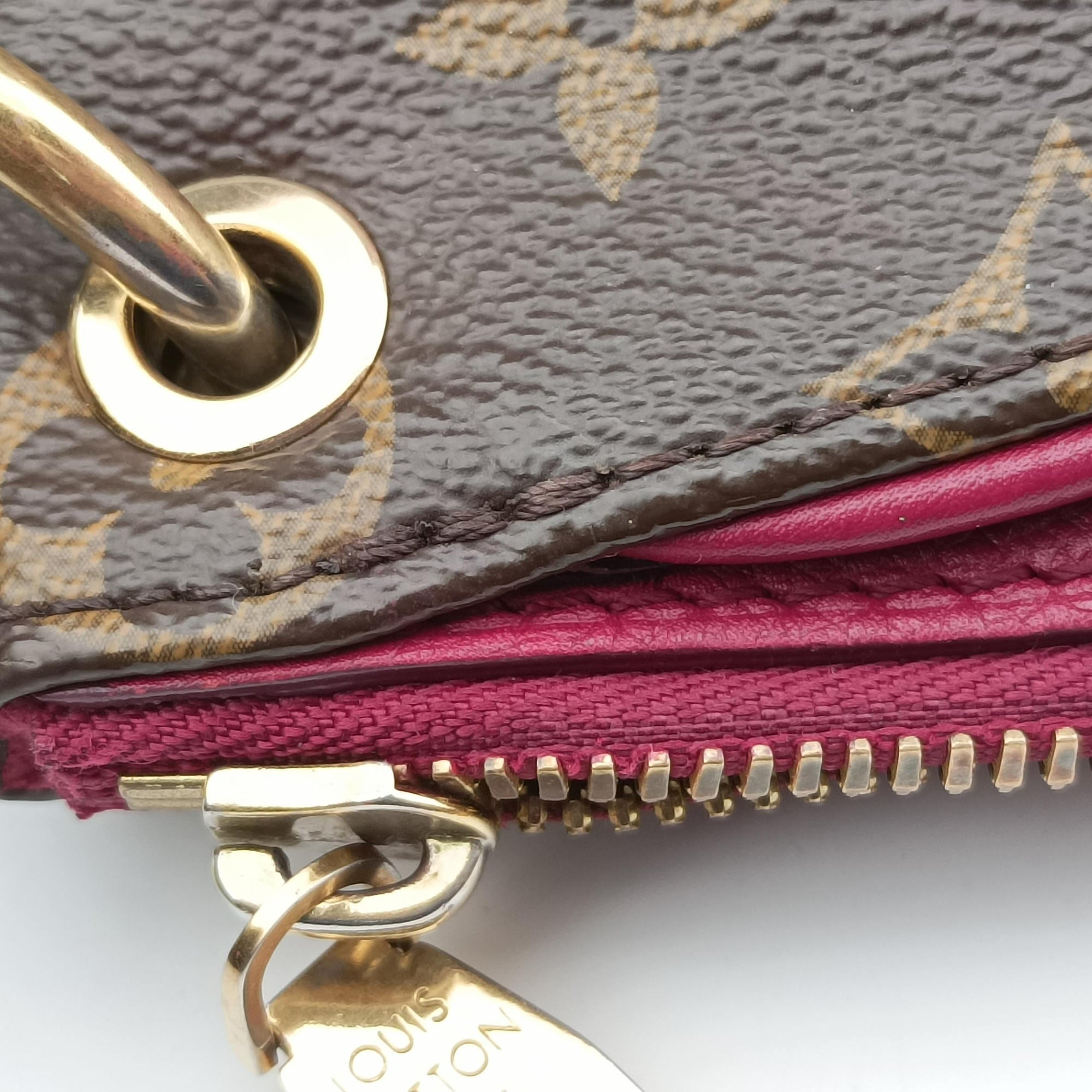 Secondhand Louis Vuitton PALLAS brown×MARRON Monogram Canvas×calf leather M50067 shoulderbag | stylenewstar