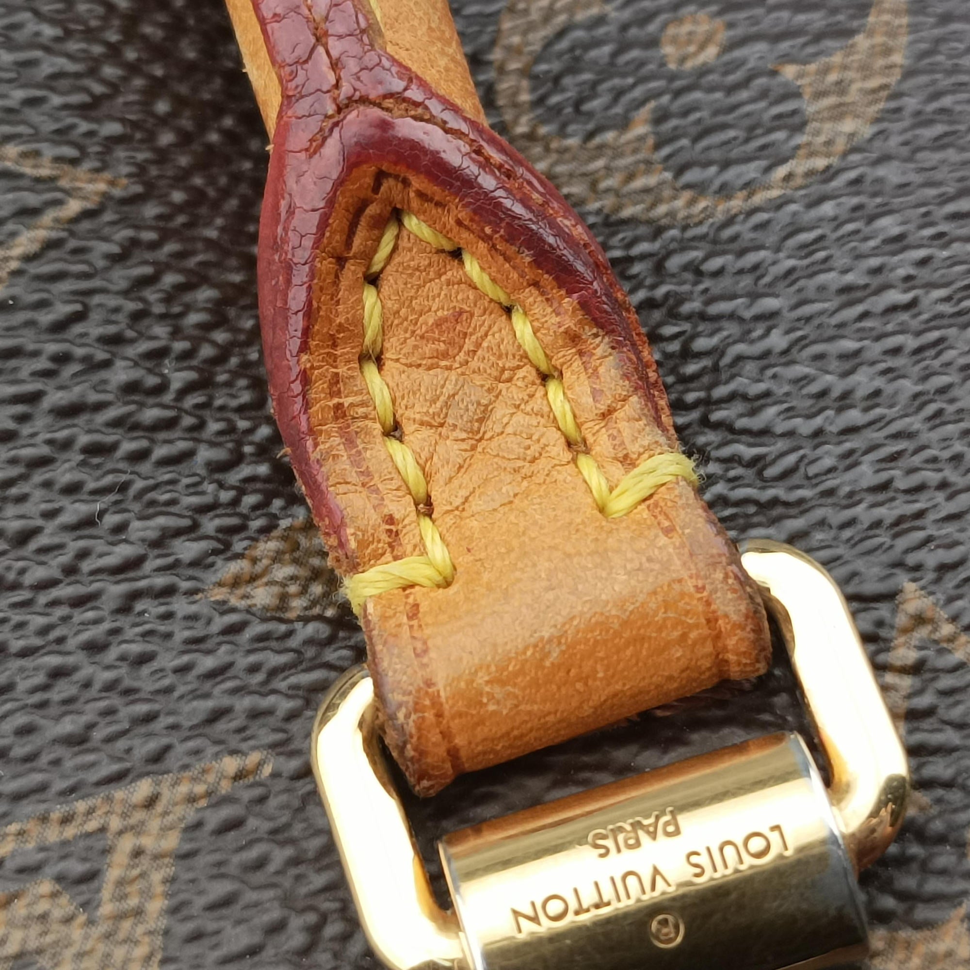 Secondhand Louis Vuitton PALLAS brown×MARRON Monogram Canvas×calf leather M50067 shoulderbag | stylenewstar