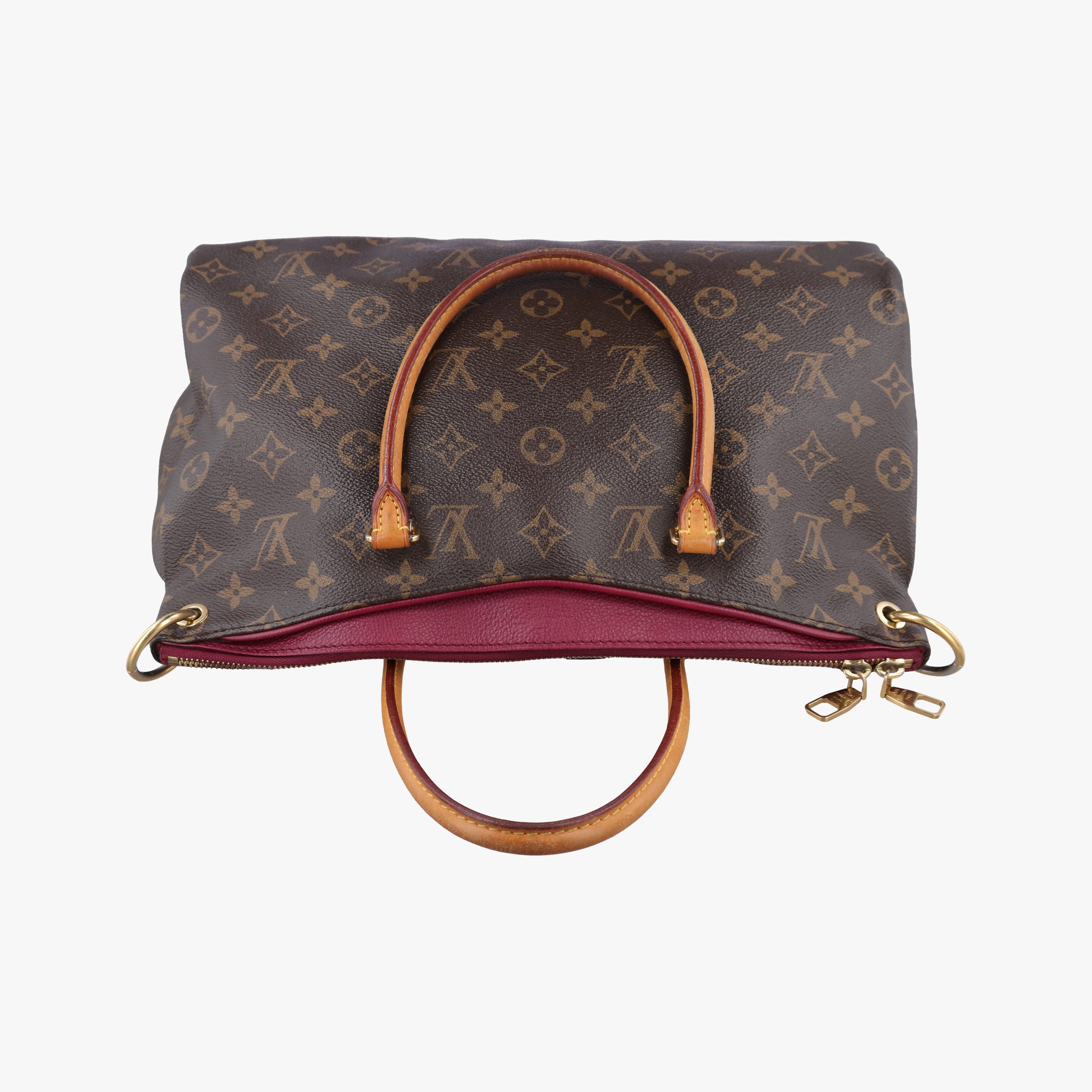 Secondhand Louis Vuitton PALLAS brown×MARRON Monogram Canvas×calf leather M50067 shoulderbag | stylenewstar