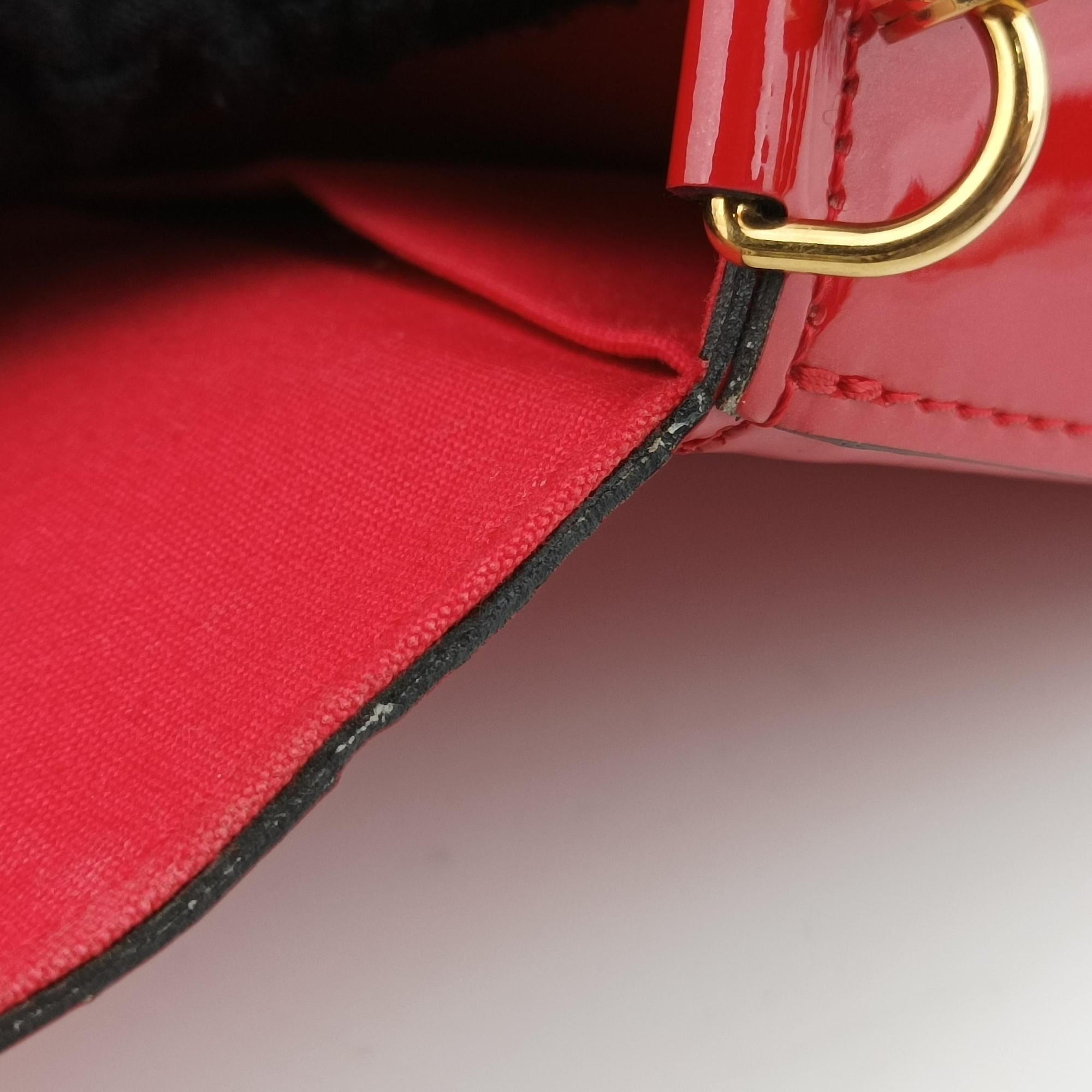 Pre-owned Louis Vuitton Pochette Felicie CERISE Vernis M61293 shoulderbag | stylenewstar