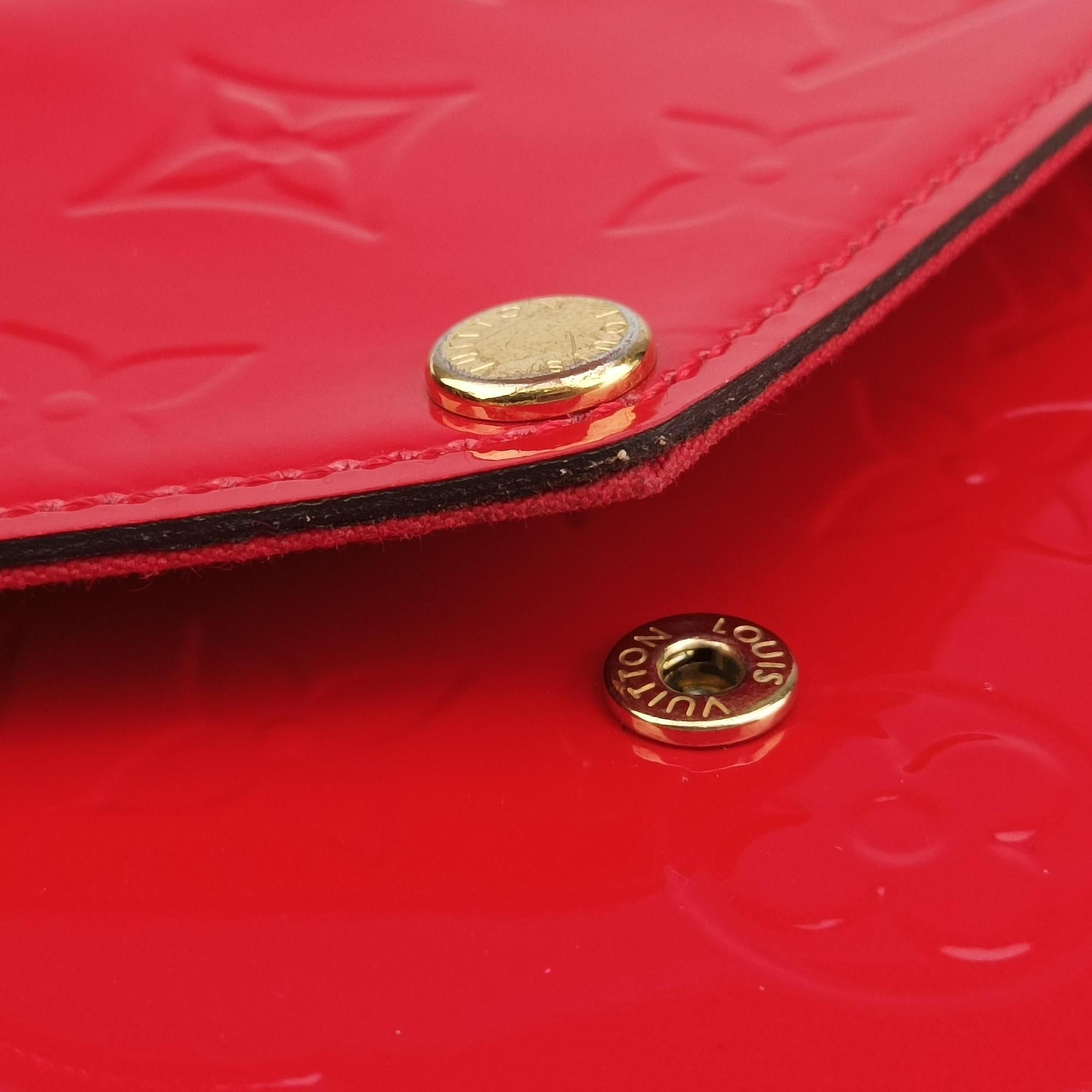 Pre-owned Louis Vuitton Pochette Felicie CERISE Vernis M61293 shoulderbag | stylenewstar