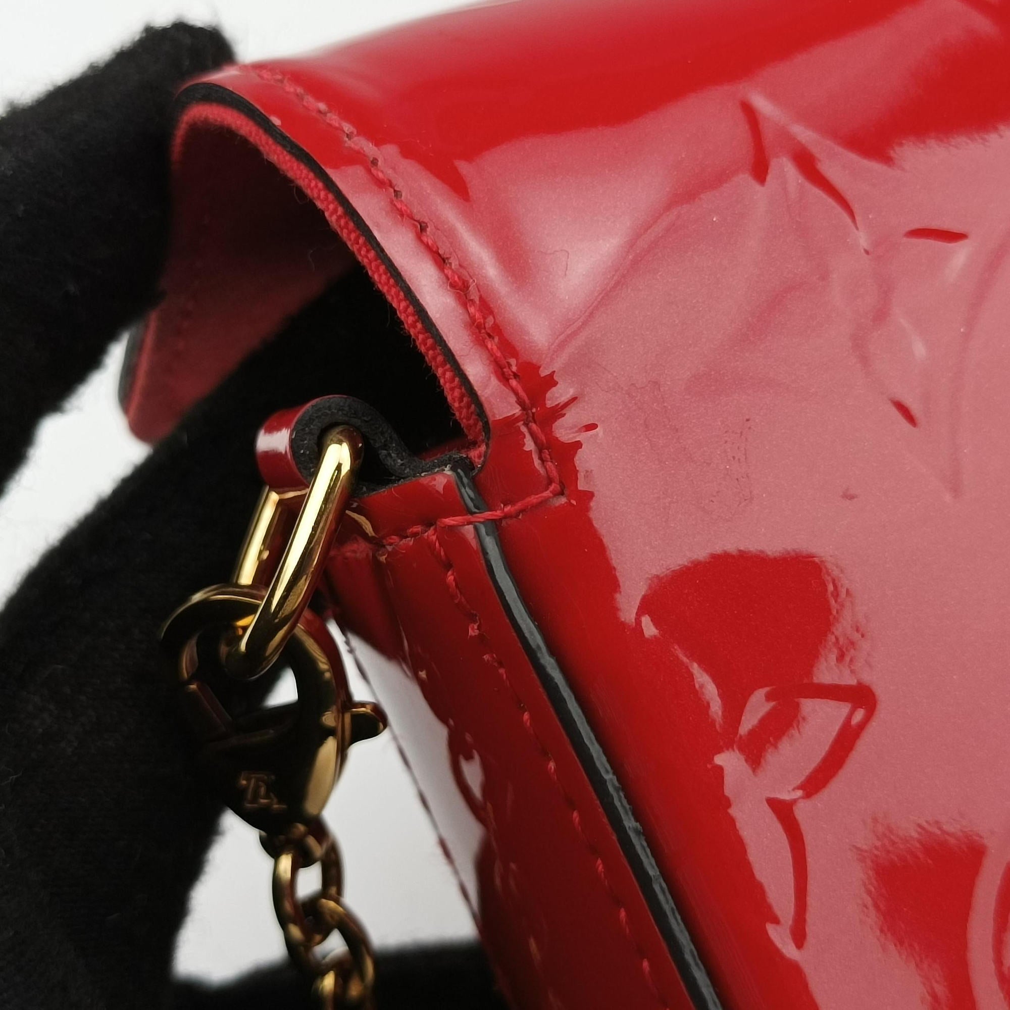 Pre-owned Louis Vuitton Pochette Felicie CERISE Vernis M61293 shoulderbag | stylenewstar