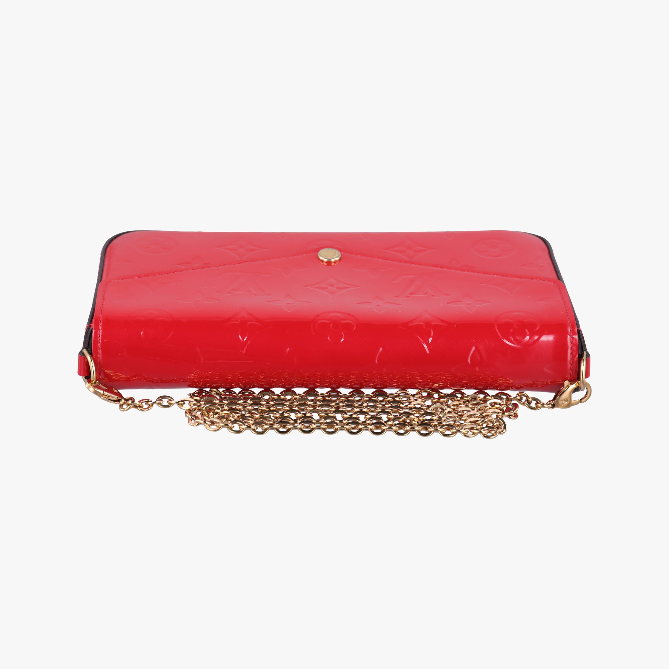 Pre-owned Louis Vuitton Pochette Felicie CERISE Vernis M61293 shoulderbag | stylenewstar