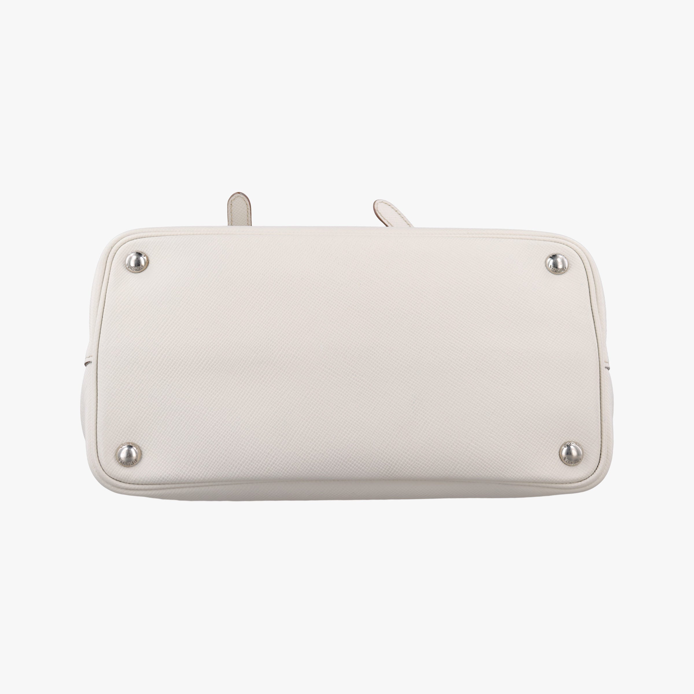 Pre-owned Prada Half Flap Double Turn Lock White SAFFIANO Leather BN2821 shoulderbag | stylenewstar