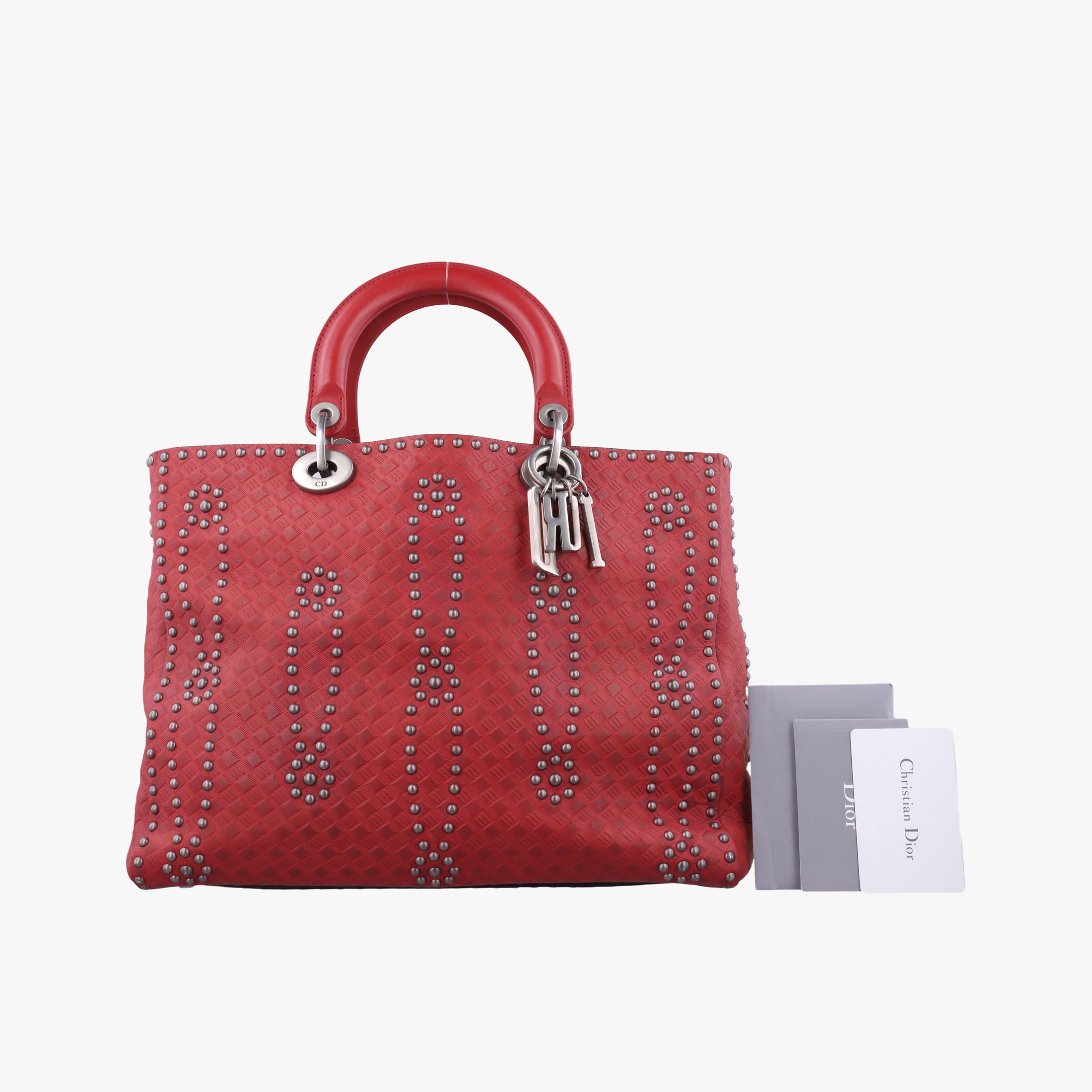 Pre-owned Christian Dior Lady Dior Red Leather  handbag | stylenewstar