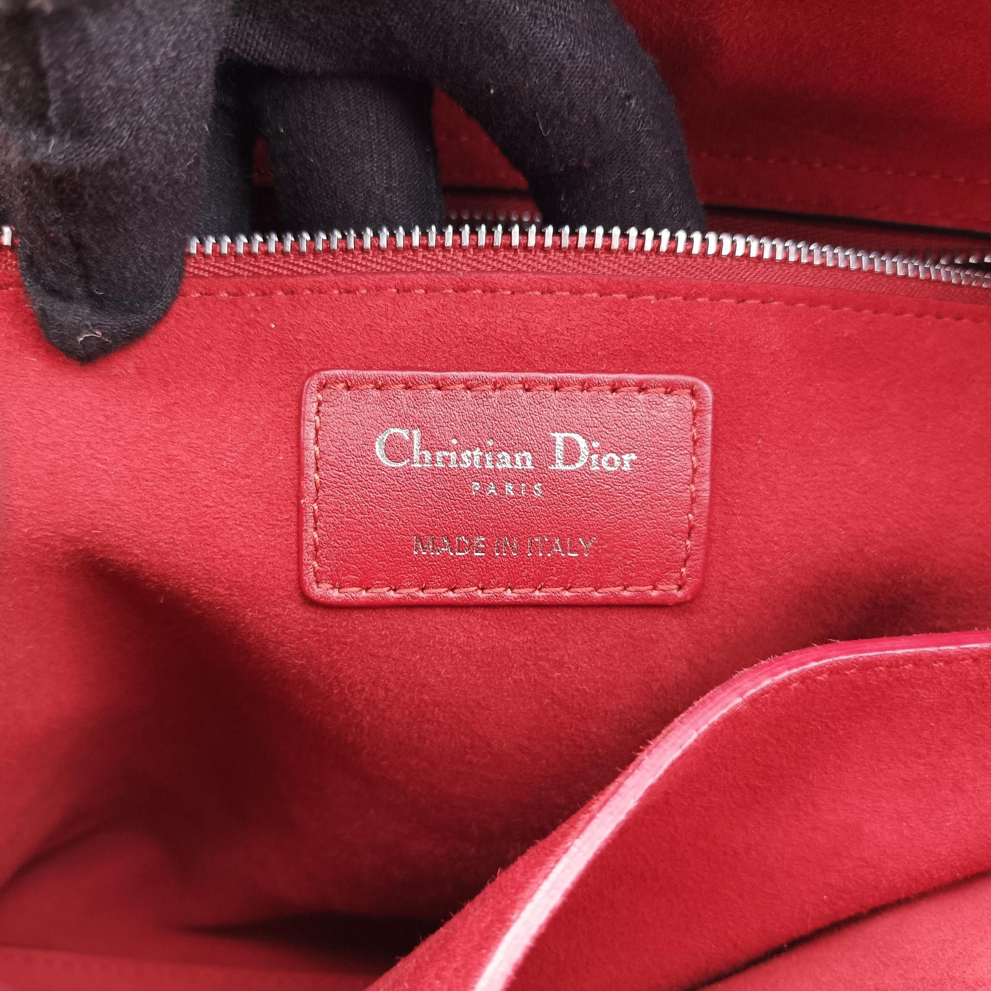 Pre-owned Christian Dior Lady Dior Red Leather  handbag | stylenewstar
