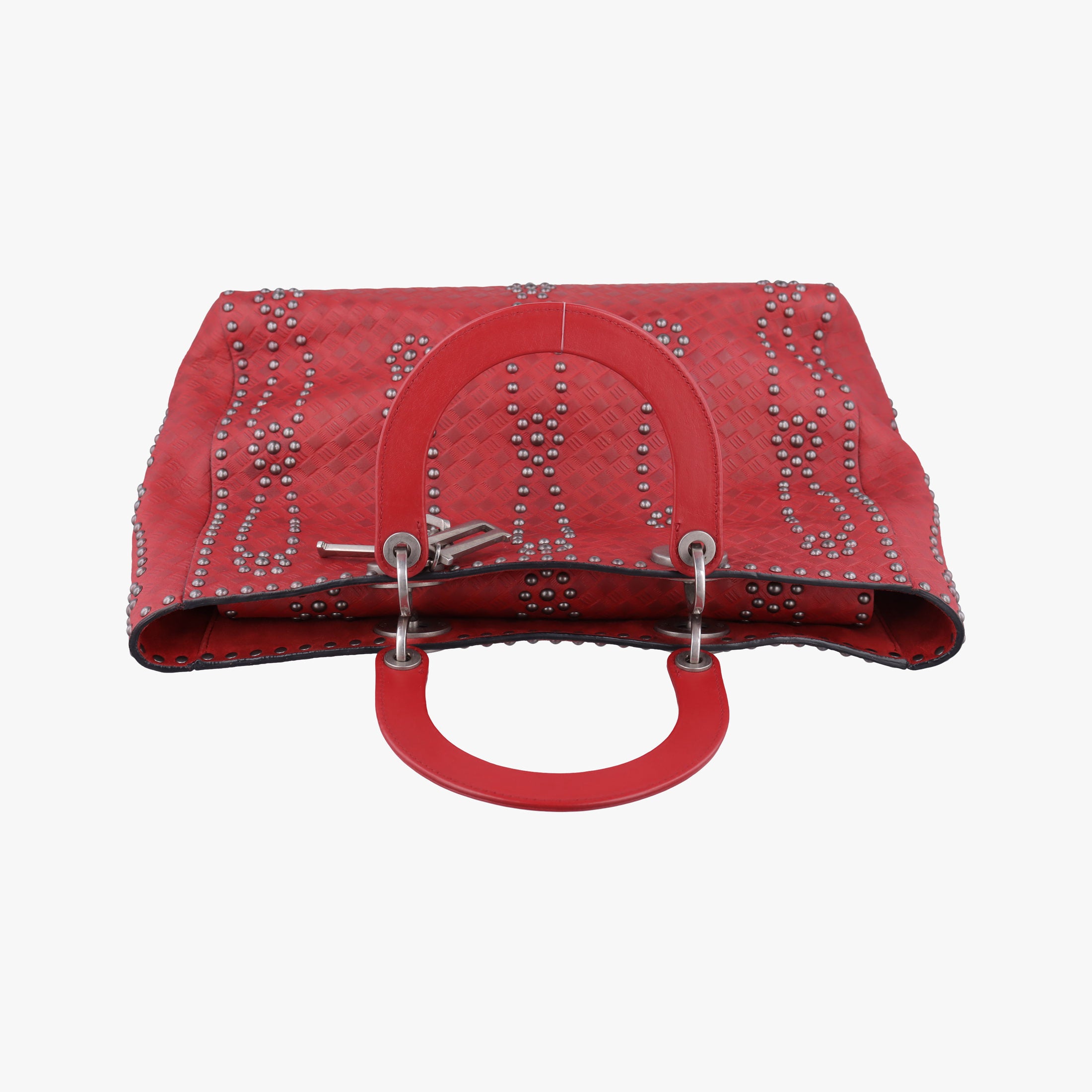 Pre-owned Christian Dior Lady Dior Red Leather  handbag | stylenewstar