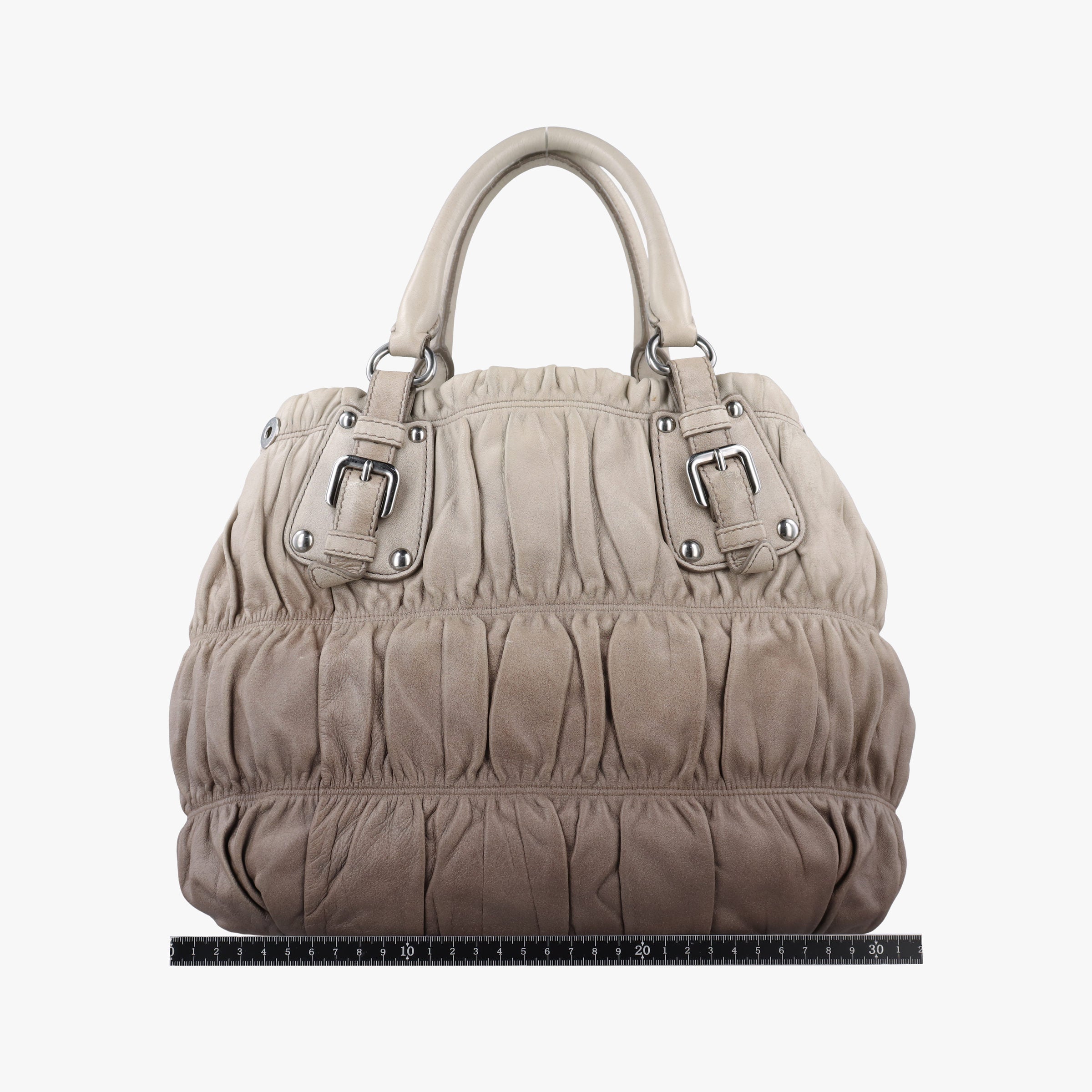 Pre-owned Prada Gaufre Brown × Beige lambskin BN1702 shoulderbag | stylenewstar