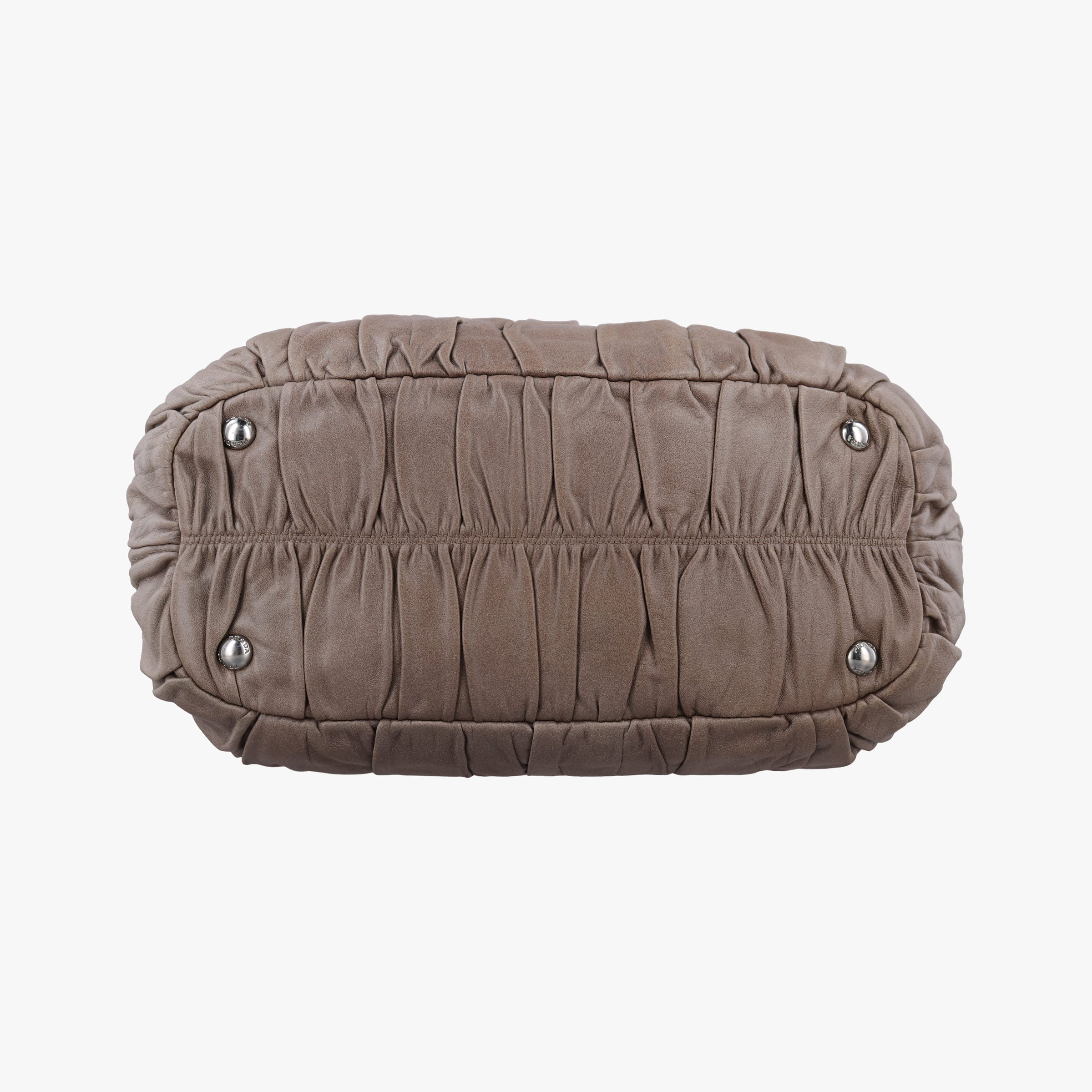 Pre-owned Prada Gaufre Brown × Beige lambskin BN1702 shoulderbag | stylenewstar