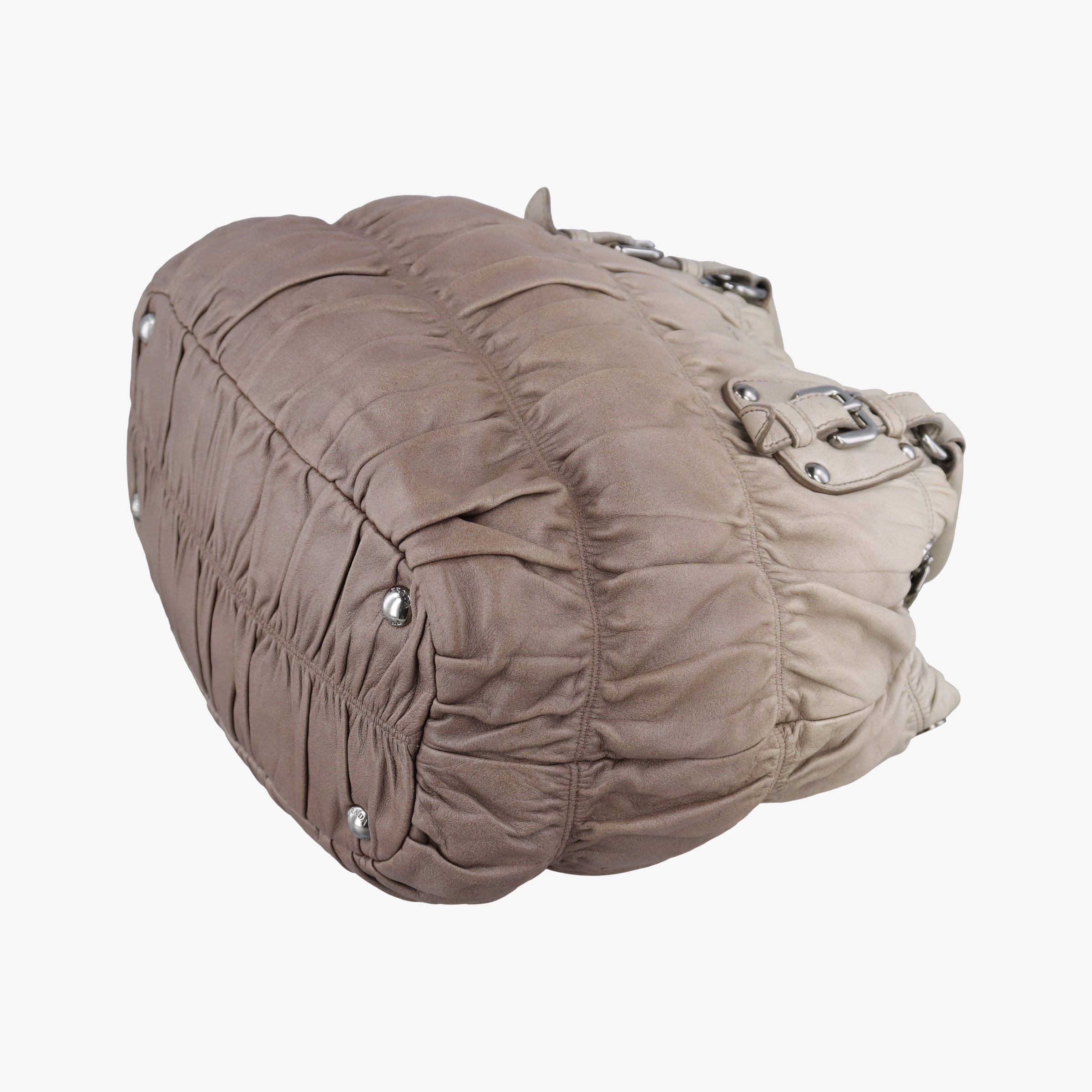 Pre-owned Prada Gaufre Brown × Beige lambskin BN1702 shoulderbag | stylenewstar