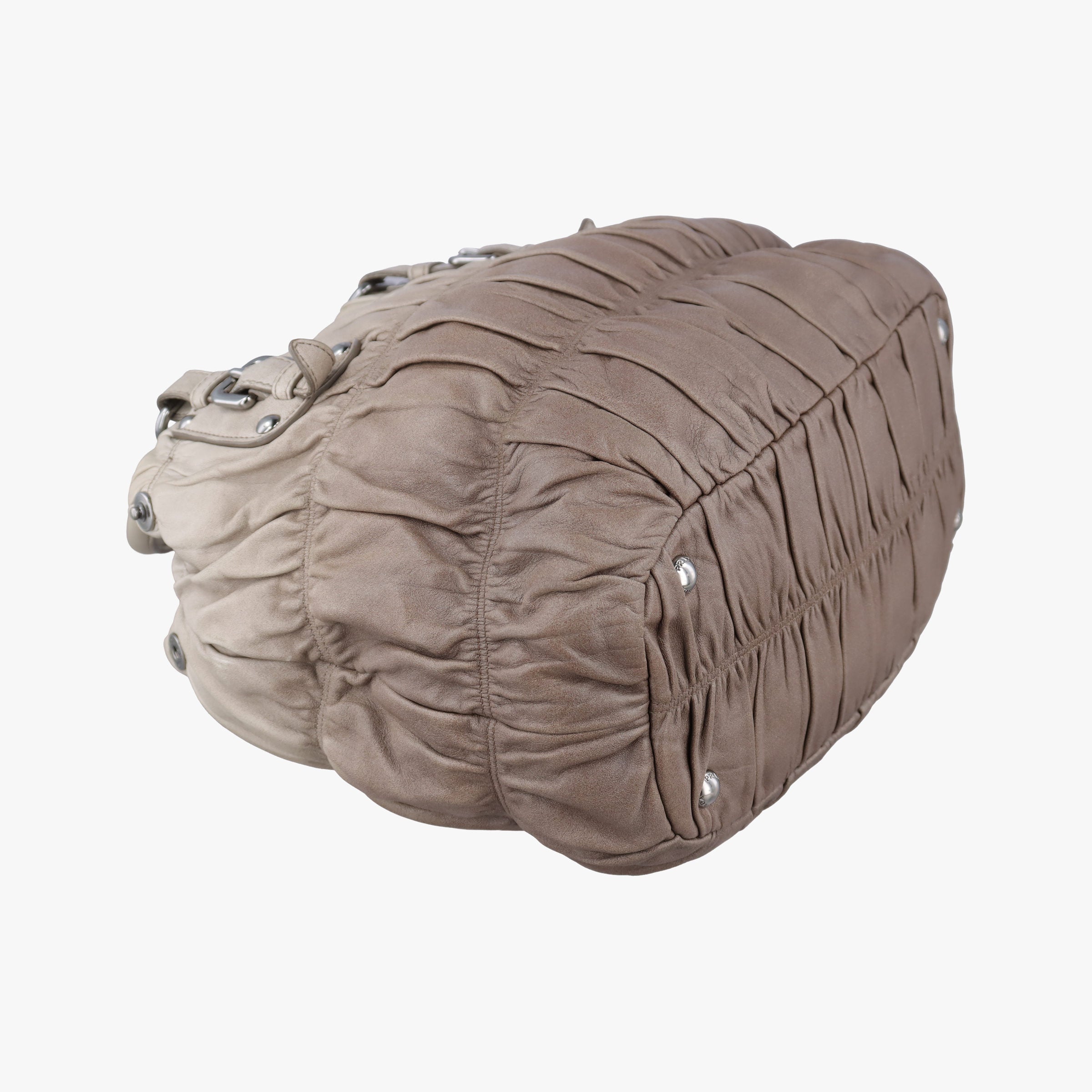 Pre-owned Prada Gaufre Brown × Beige lambskin BN1702 shoulderbag | stylenewstar