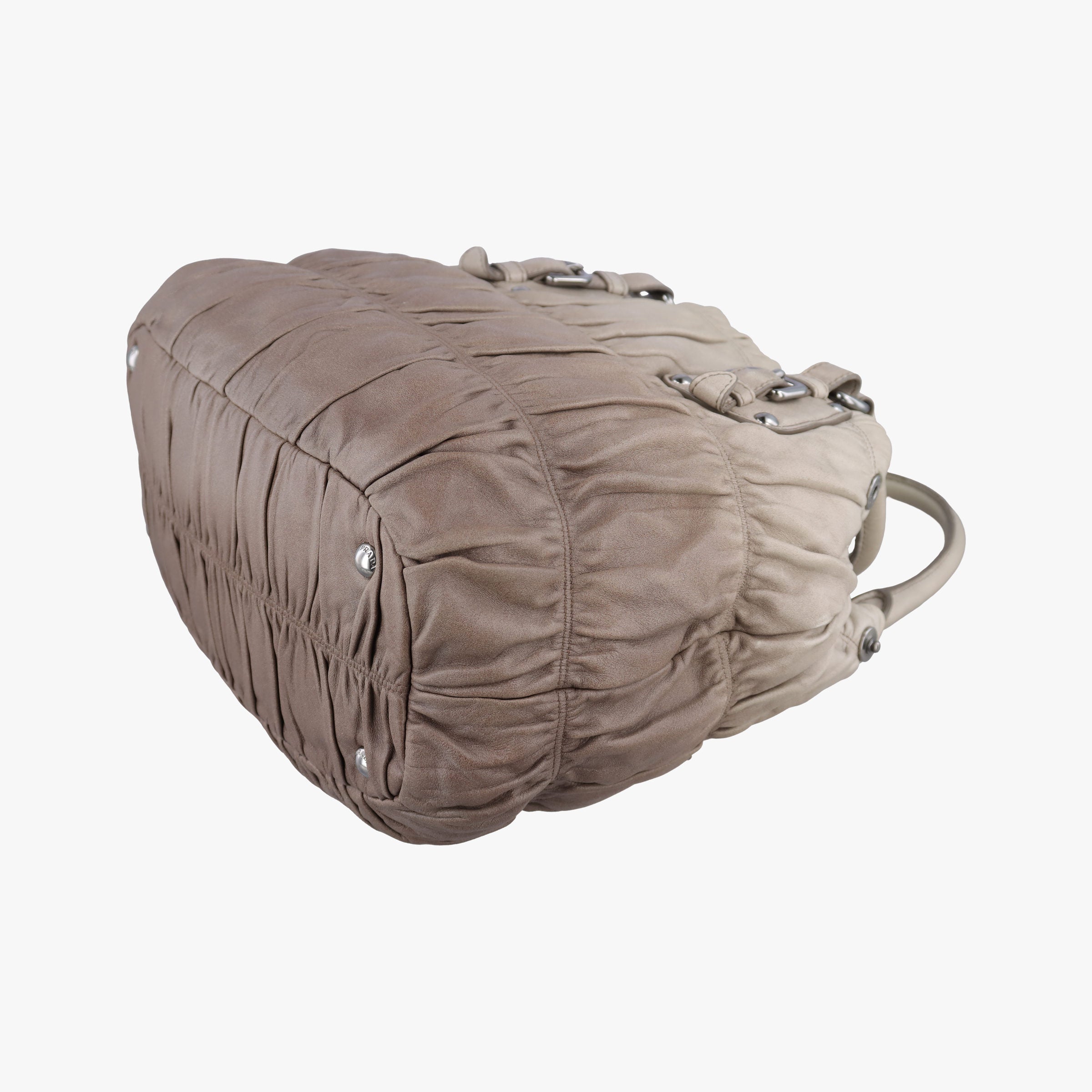 Pre-owned Prada Gaufre Brown × Beige lambskin BN1702 shoulderbag | stylenewstar