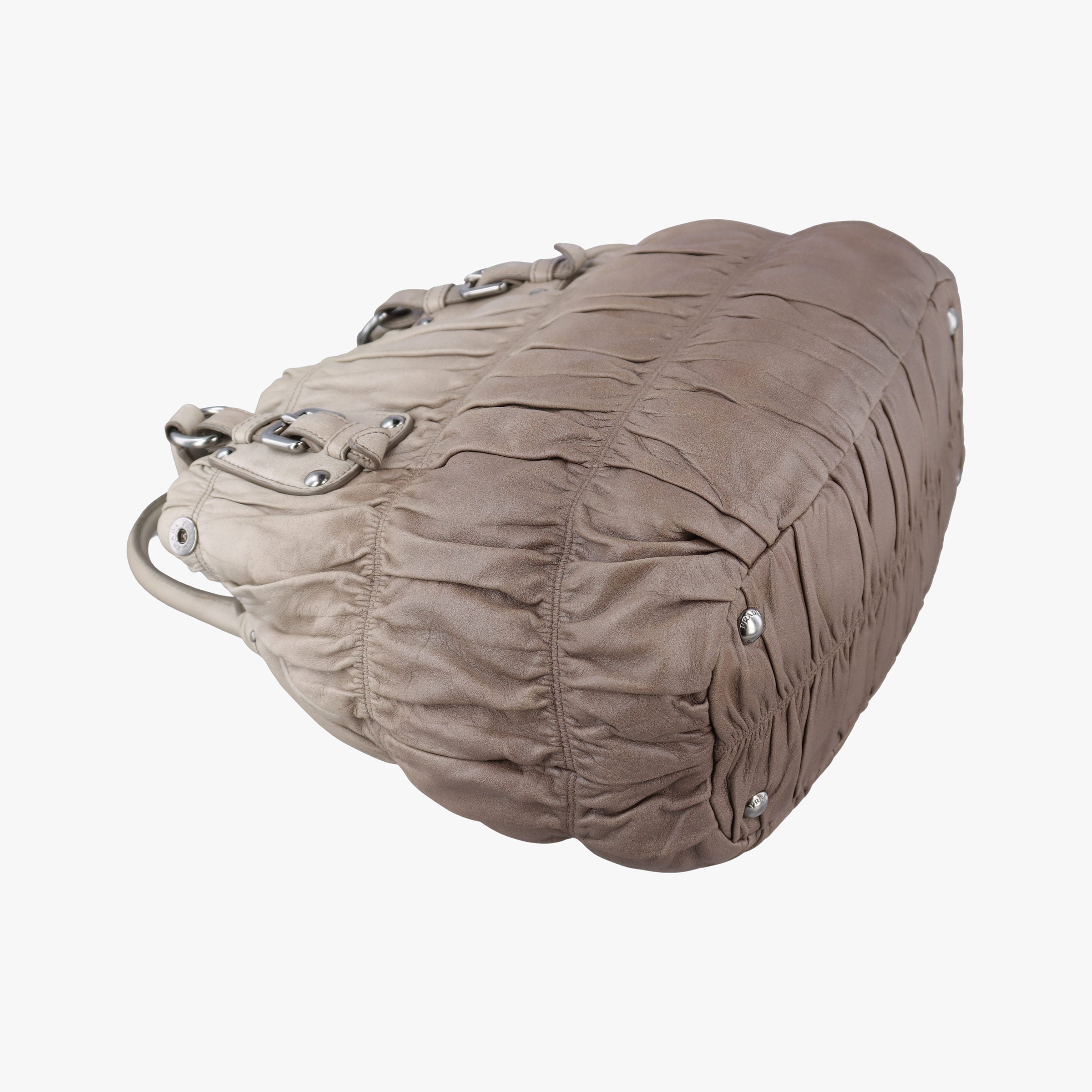 Pre-owned Prada Gaufre Brown × Beige lambskin BN1702 shoulderbag | stylenewstar