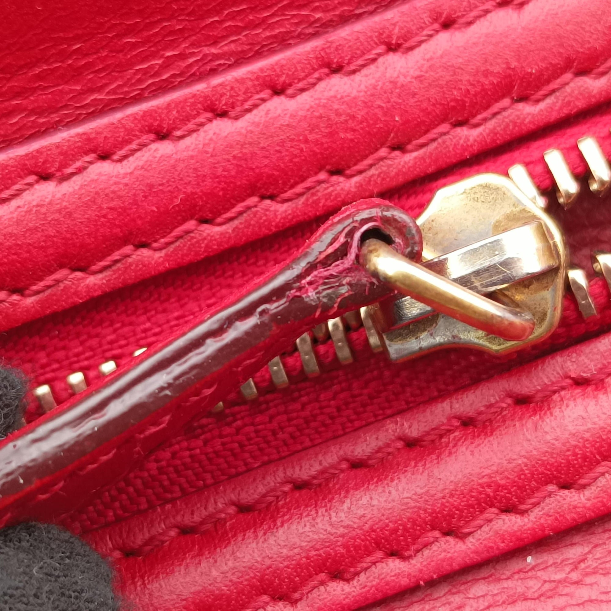 Pre-owned Celine Luggage Mini Shopper Red Leather  handbag | stylenewstar