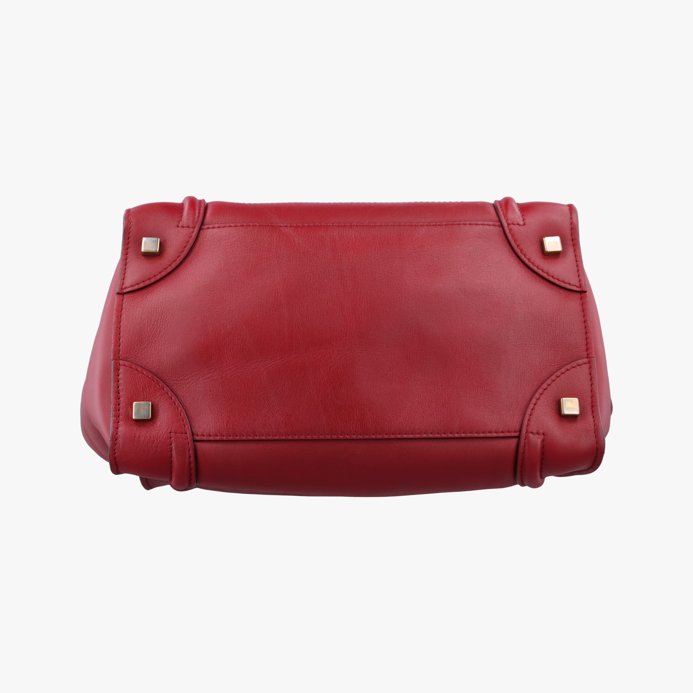 Pre-owned Celine Luggage Mini Shopper Red Leather  handbag | stylenewstar