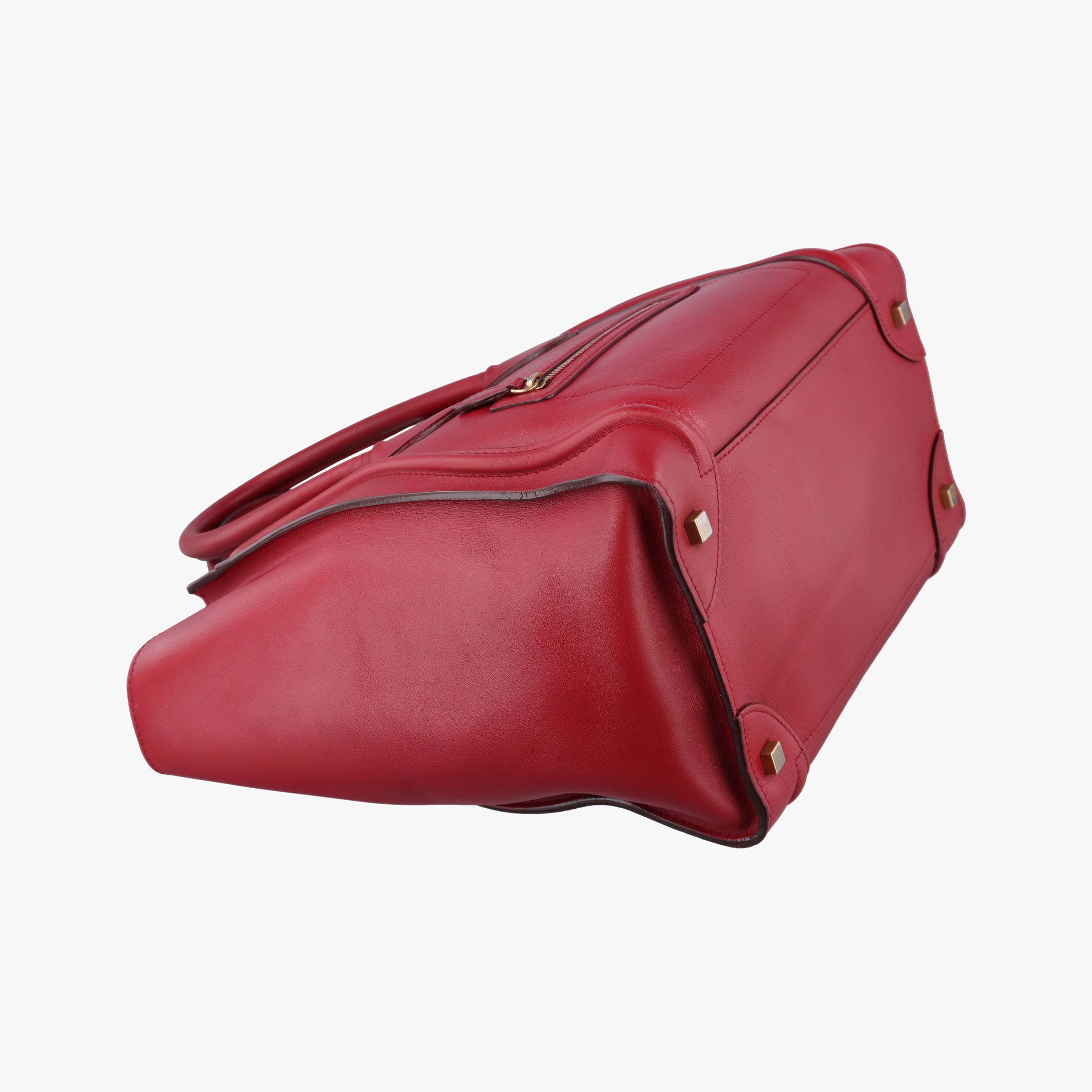 Pre-owned Celine Luggage Mini Shopper Red Leather  handbag | stylenewstar