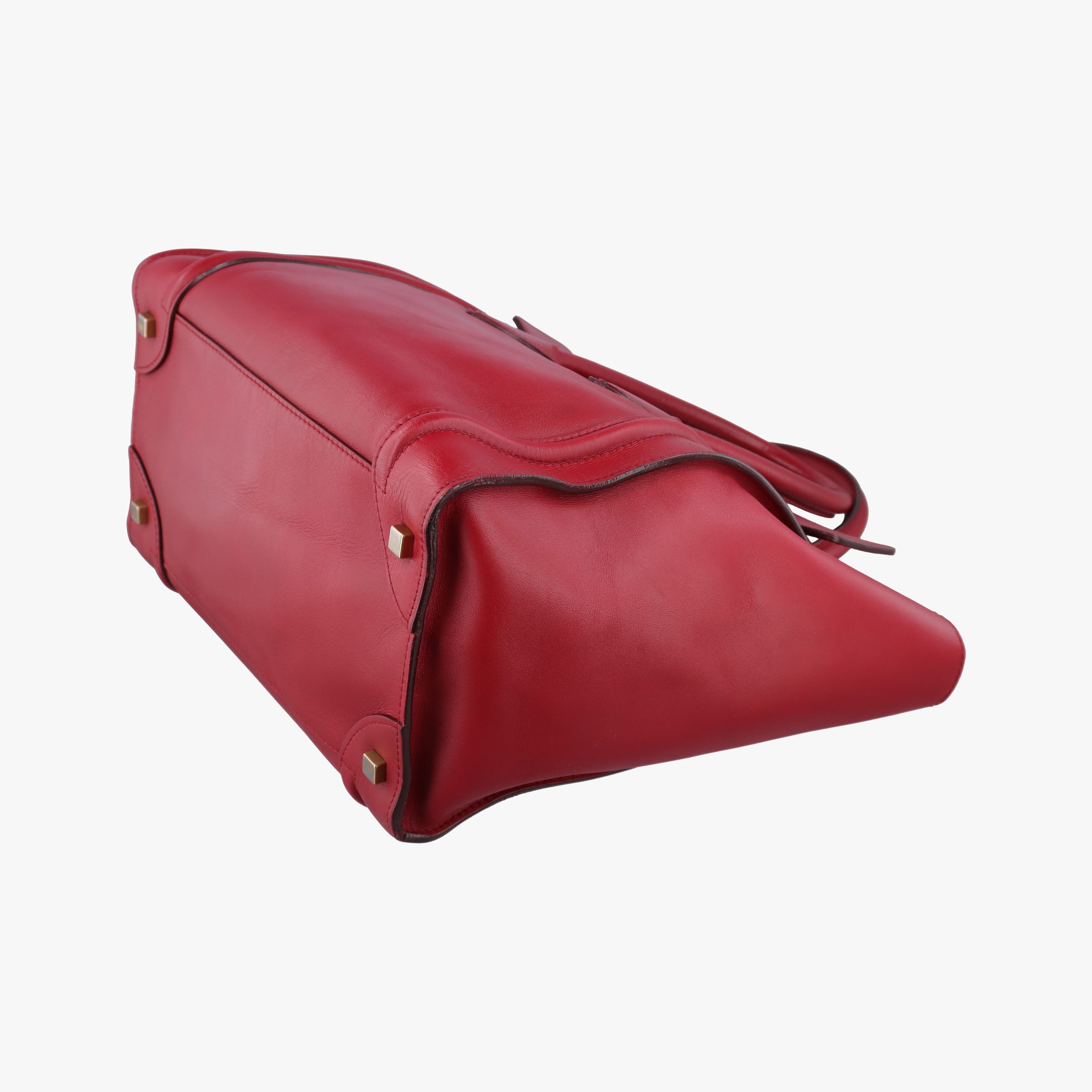 Pre-owned Celine Luggage Mini Shopper Red Leather  handbag | stylenewstar