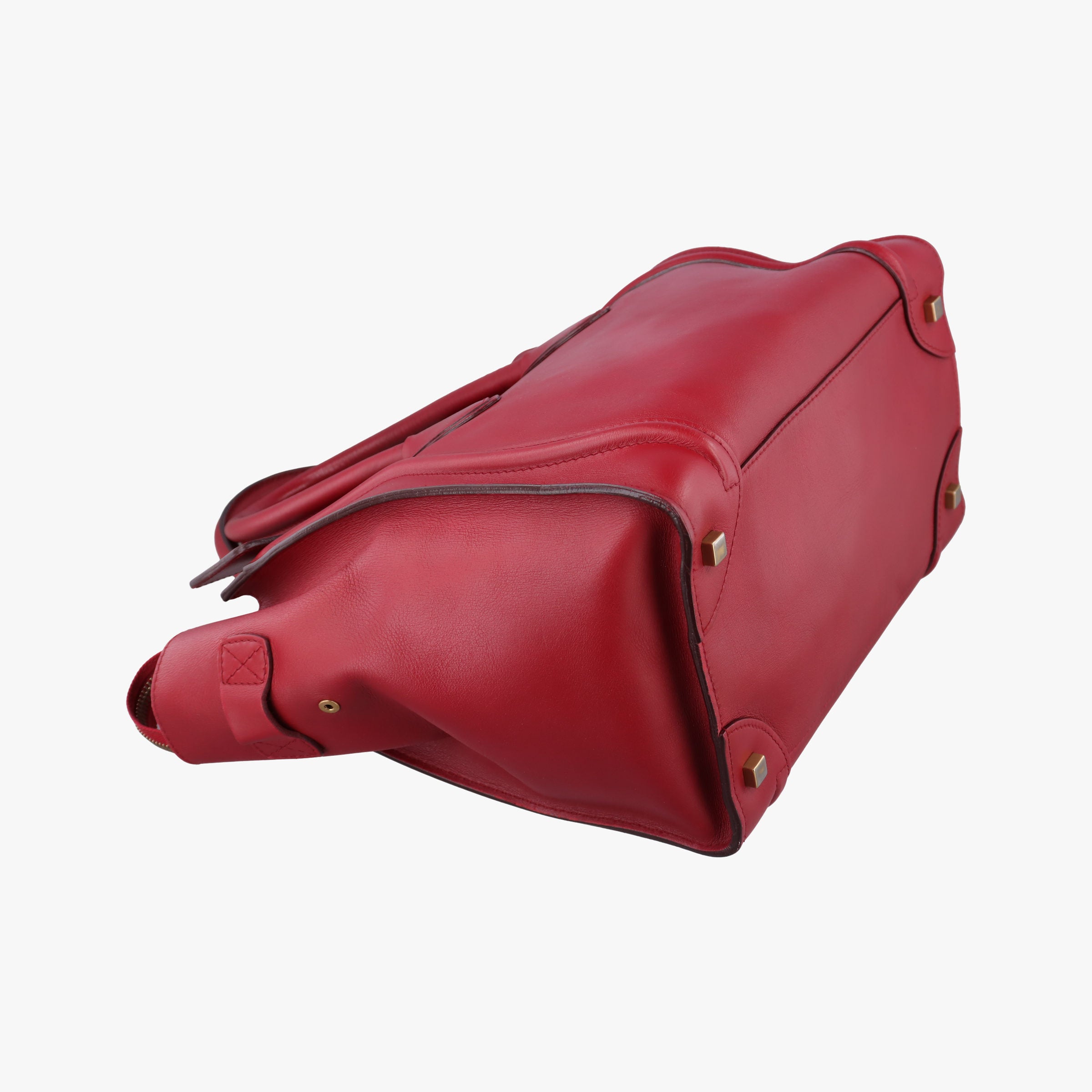 Pre-owned Celine Luggage Mini Shopper Red Leather  handbag | stylenewstar