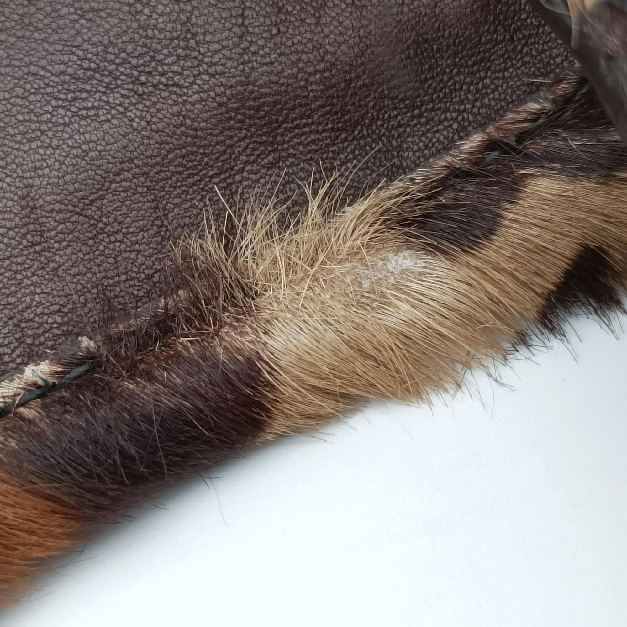 Pre-owned Prada Leopard Print Brown×Multicolour ponyhair  shoulderbag | stylenewstar